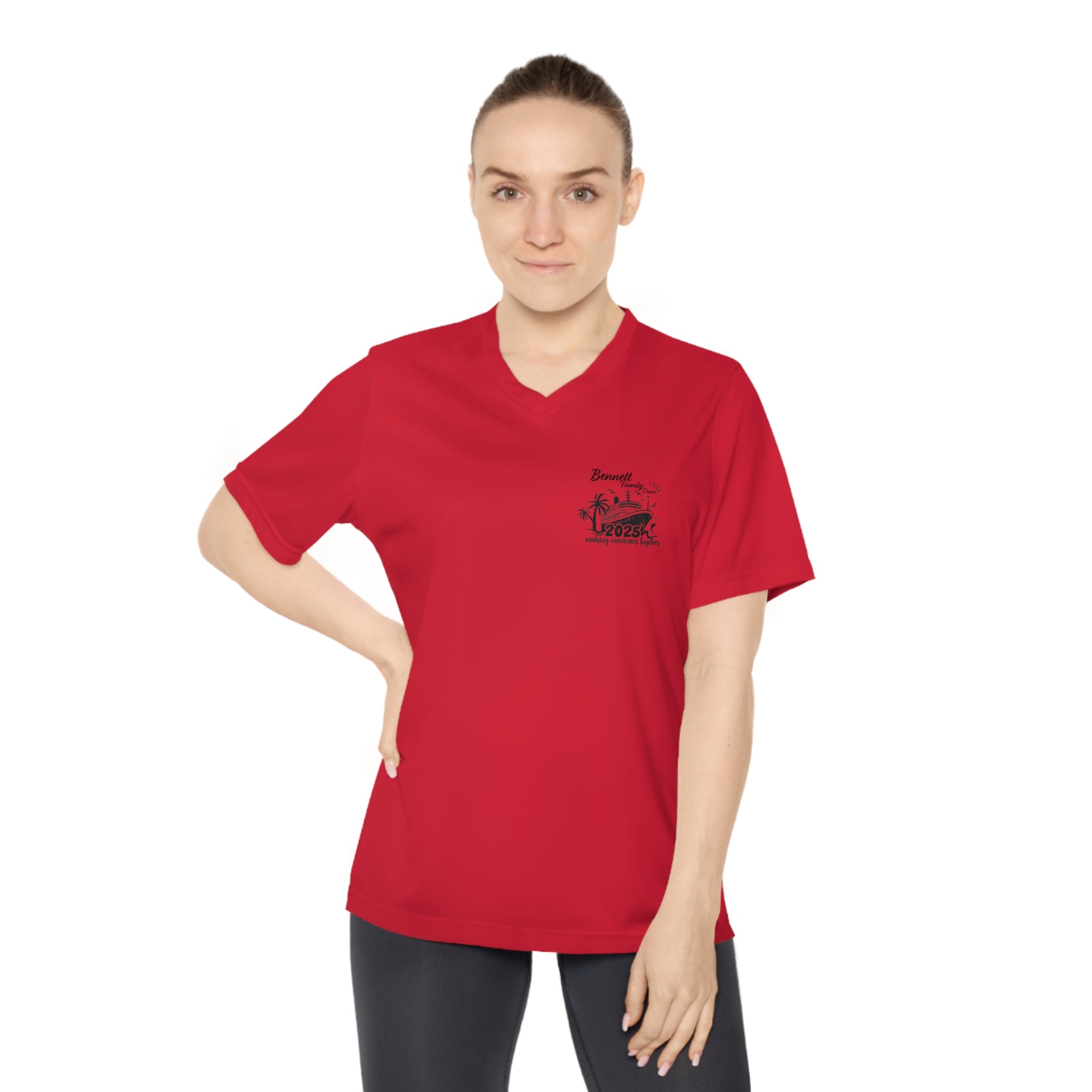 Bennett Family Cruise Black logo - Women's Performance V-Neck T-Shirt