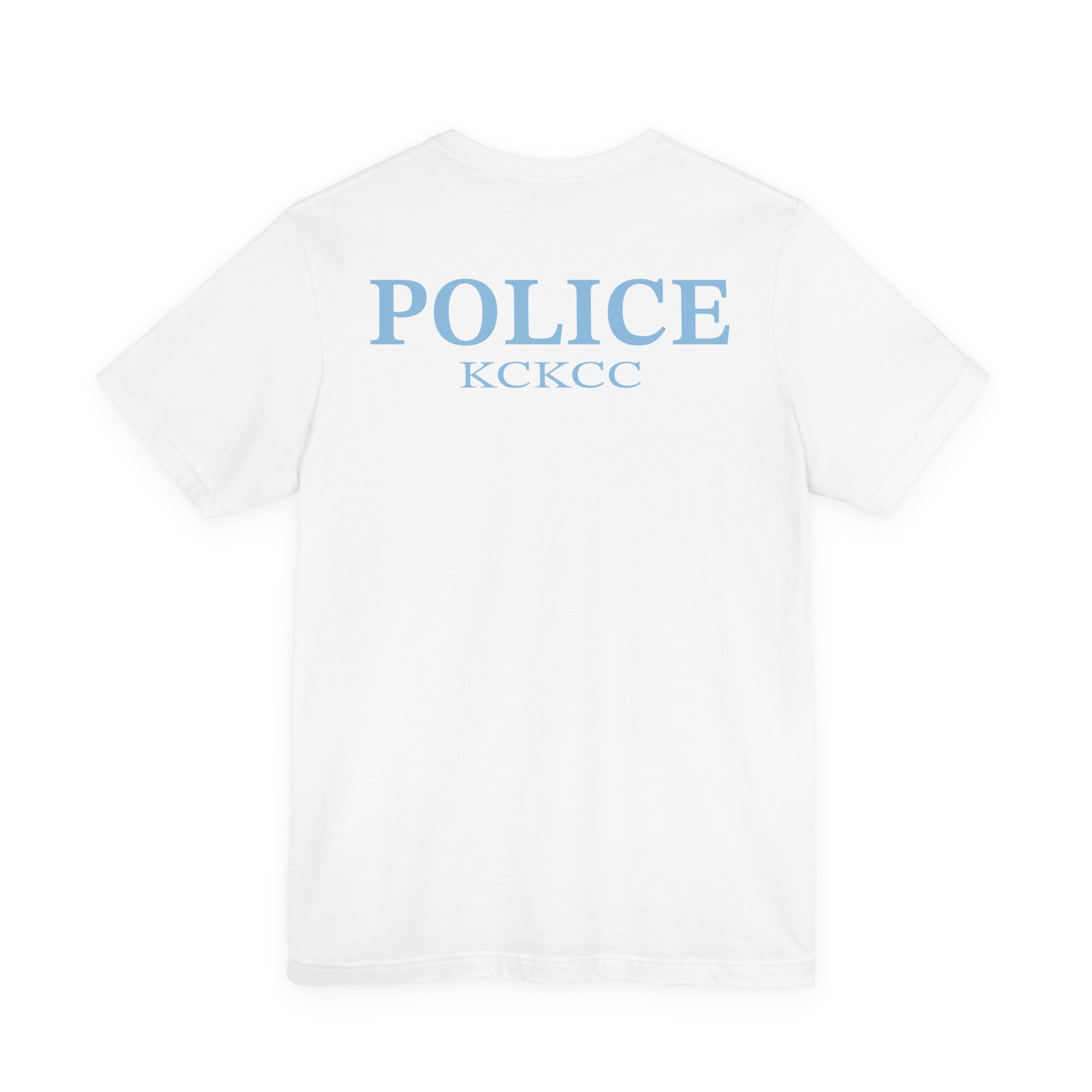 KCKCC Police Patch Color Blue Back - Unisex Jersey Short Sleeve Tee