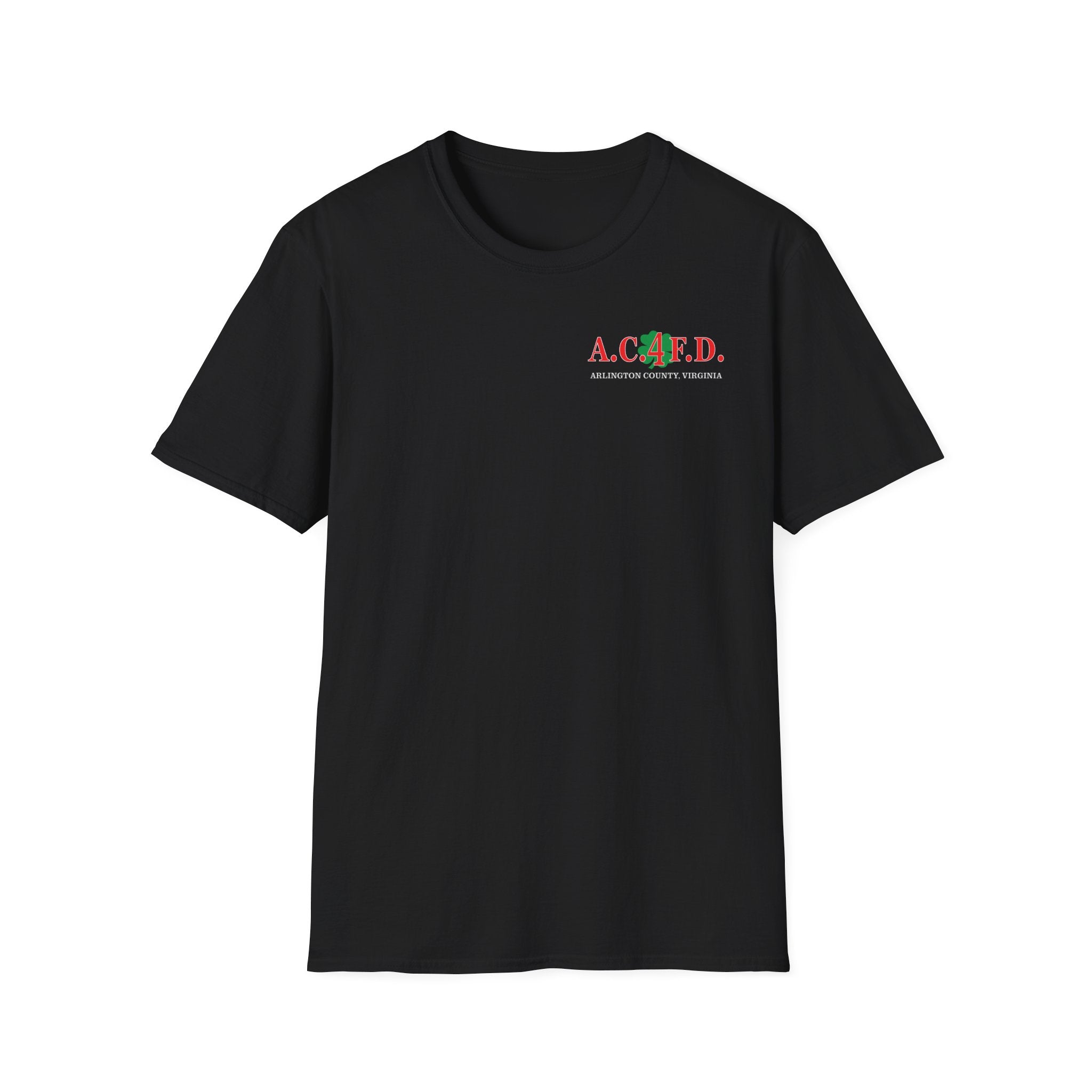 Station 4  acfd clover front/RatPack back - Gildan Soft Cotton Softstyle T-Shirt