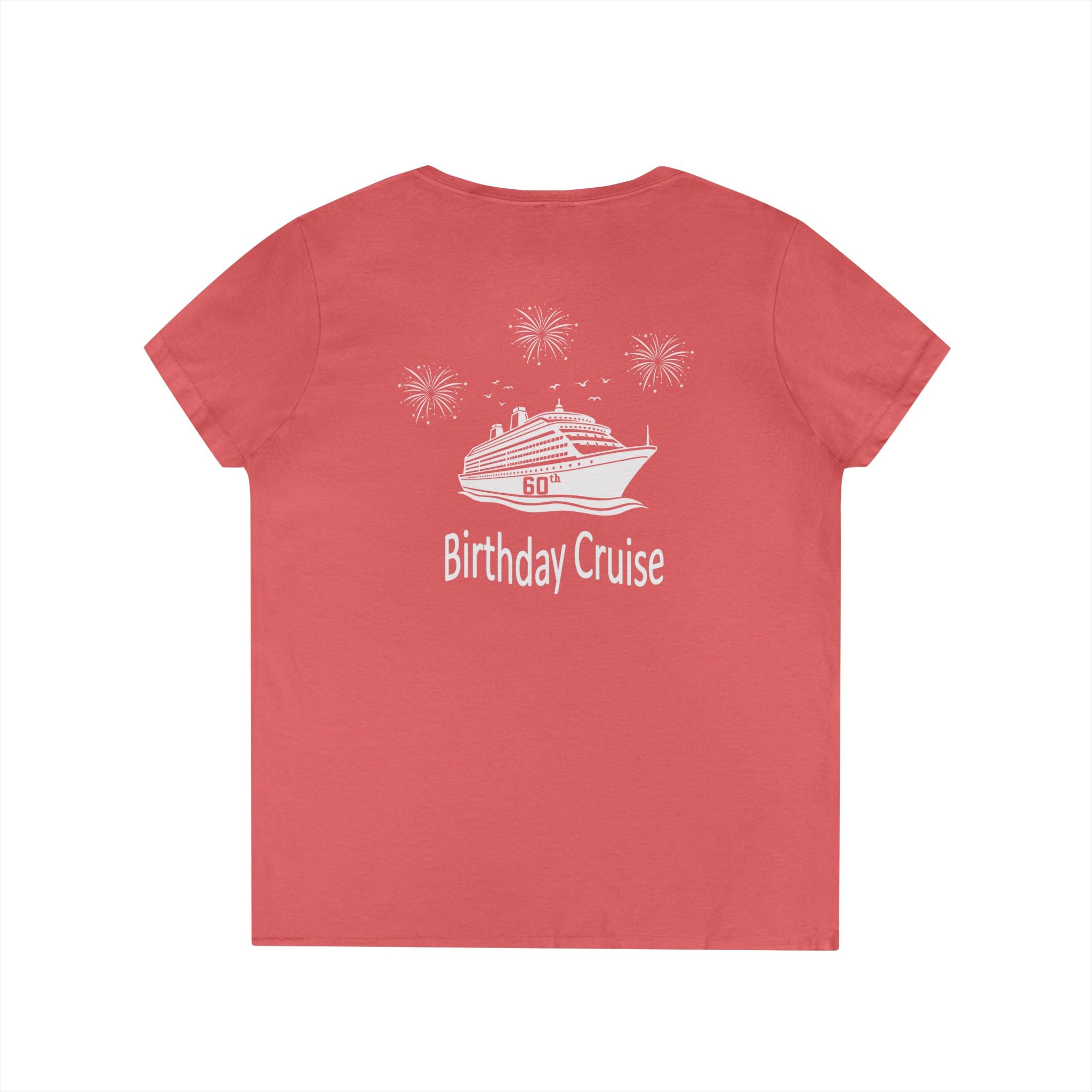 Renee Family Cruise White - Ladies' Cotton V-Neck T-Shirt