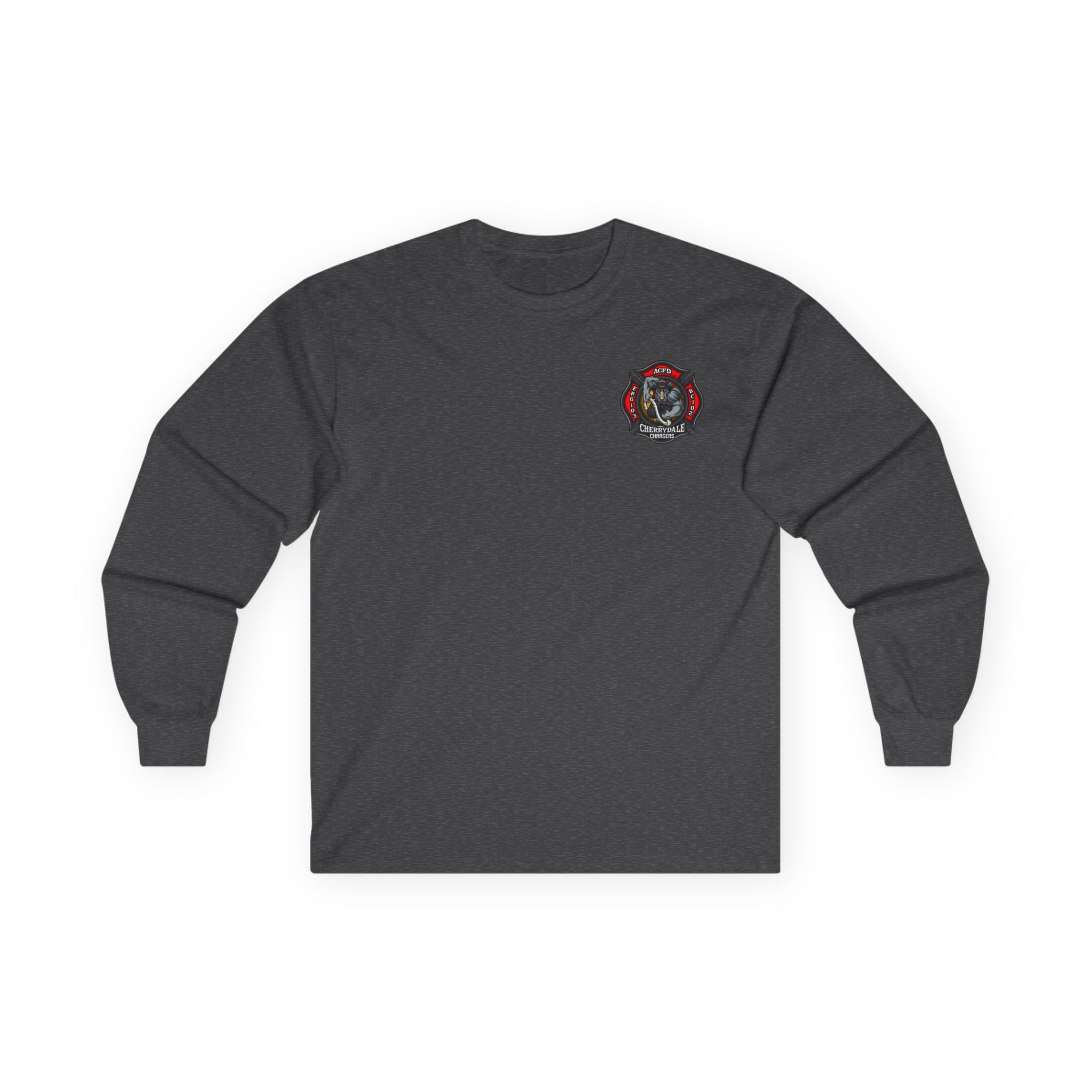 Arlington Station 3 Rhino front/ACFD FF back - Unisex Ultra Cotton Gildan Long Sleeve Tee