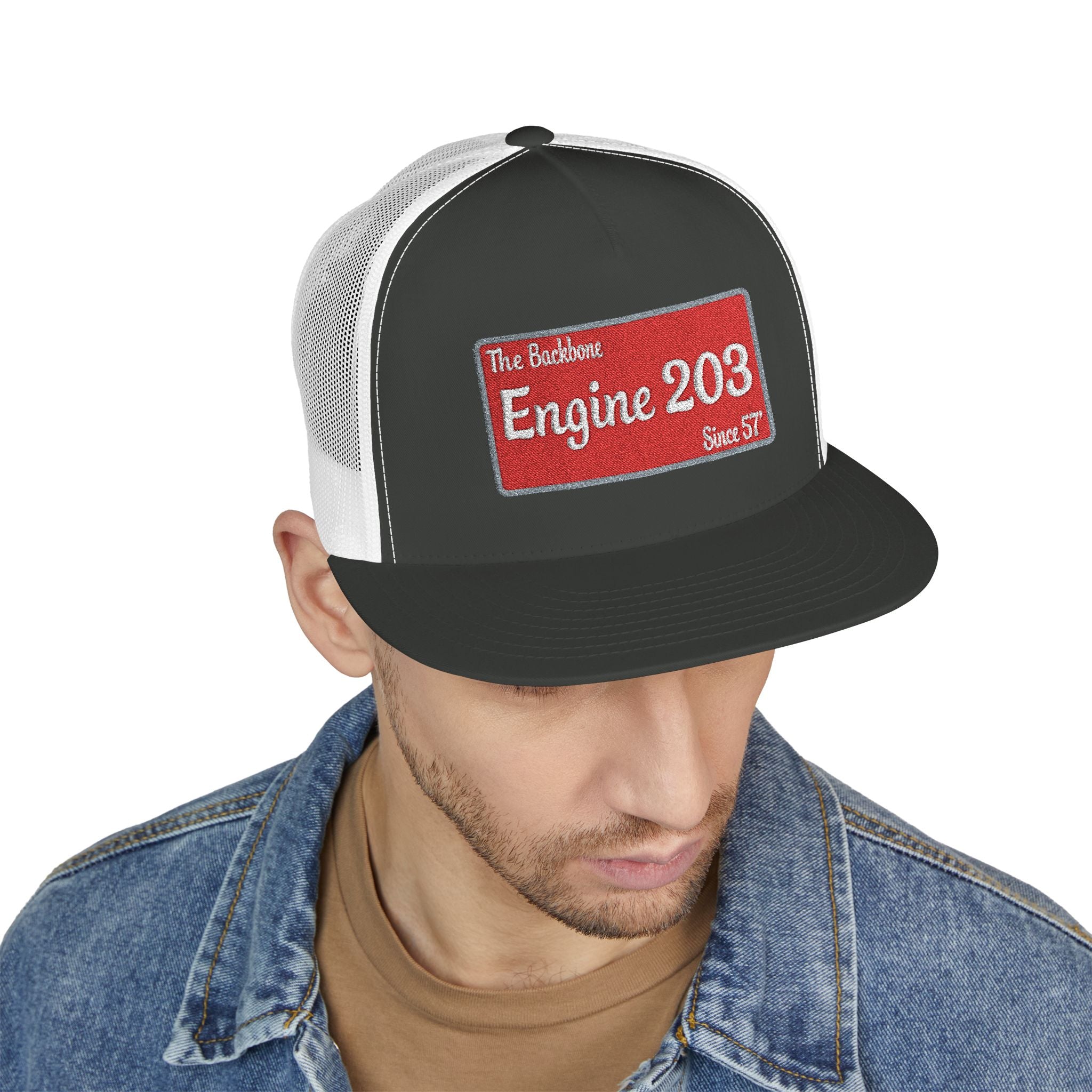 Engine 203 Remount Raiders  -5 Panel Trucker Cap (Embroidery)