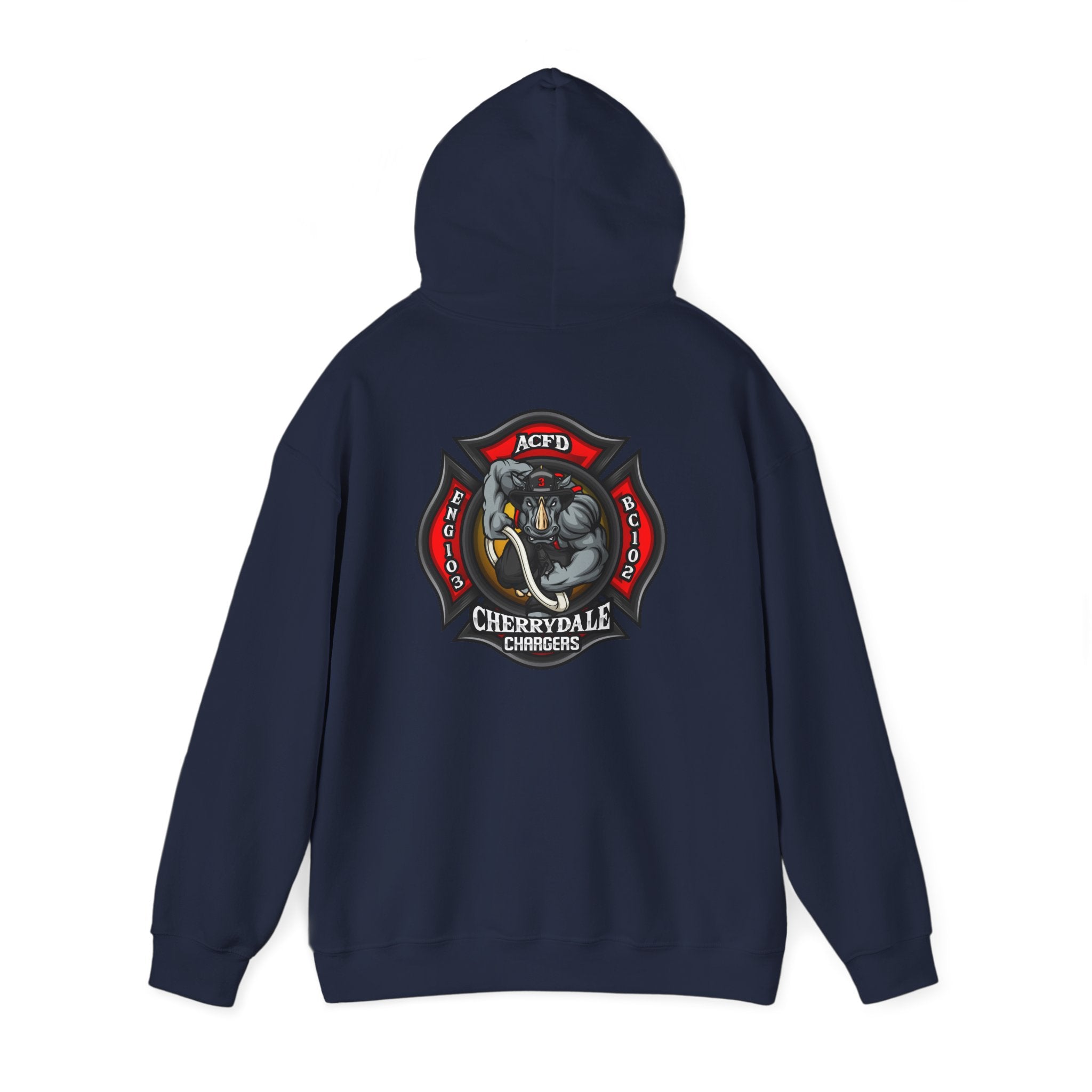 Arlington Station 3 Rhino Front/Back - Gildan Heavy Blend™ Hooded Sweatshirt