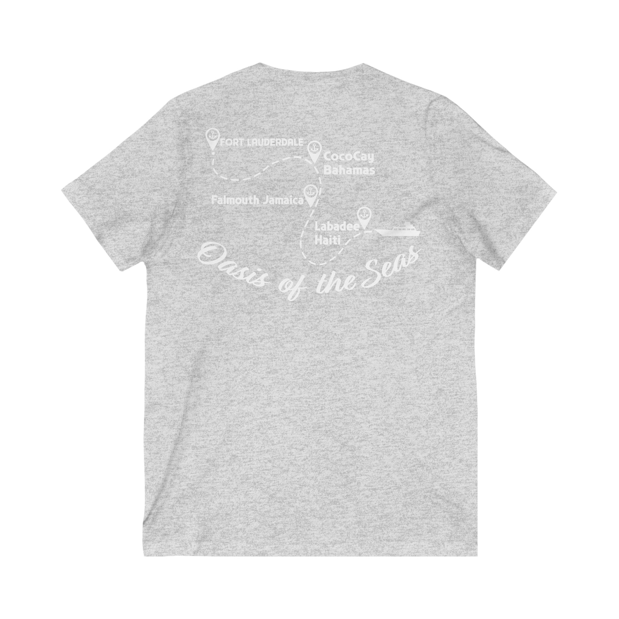 Bennett Family Cruise White Logo - Unisex Jersey Short Sleeve V-Neck Tee