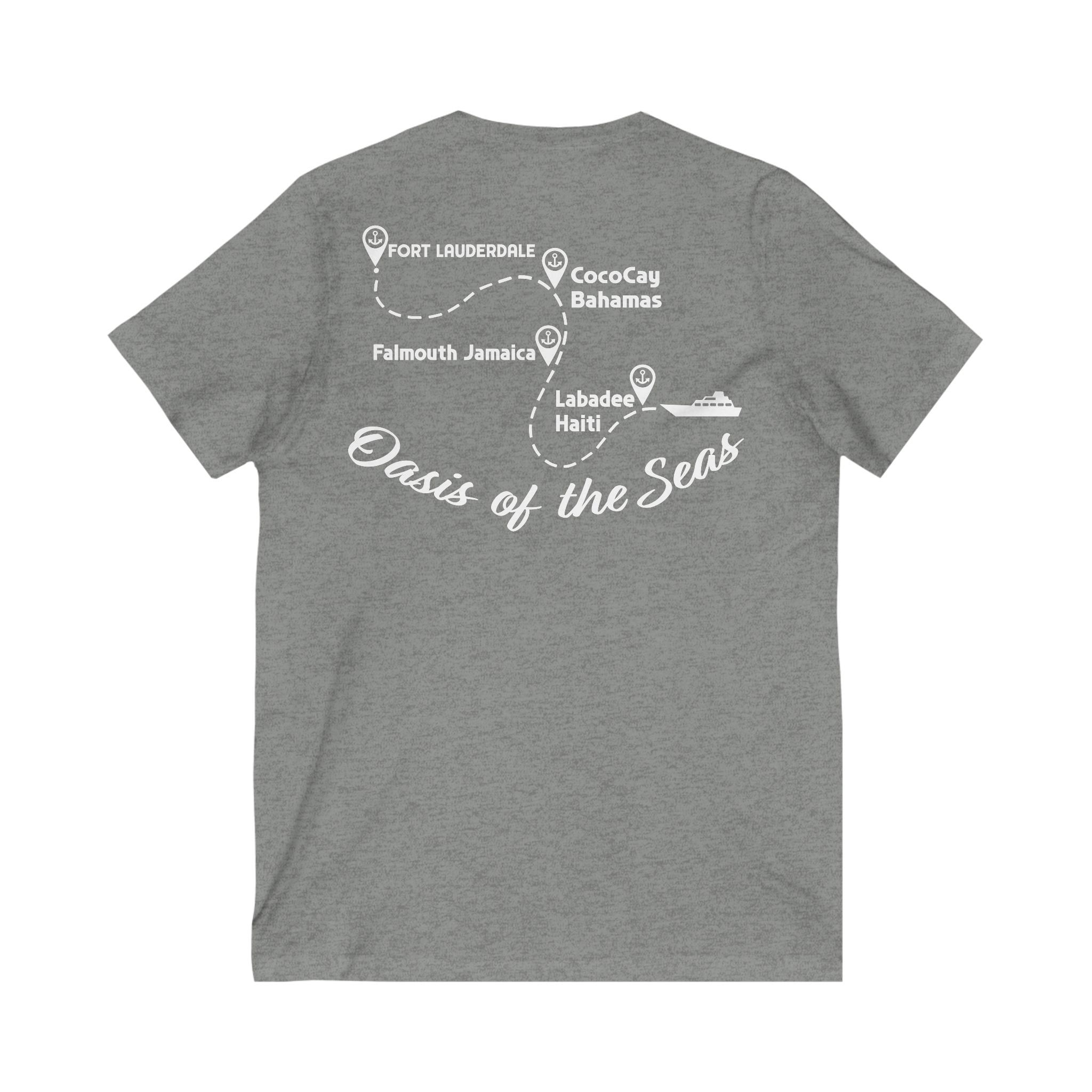 Bennett Family Cruise White Logo - Unisex Jersey Short Sleeve V-Neck Tee
