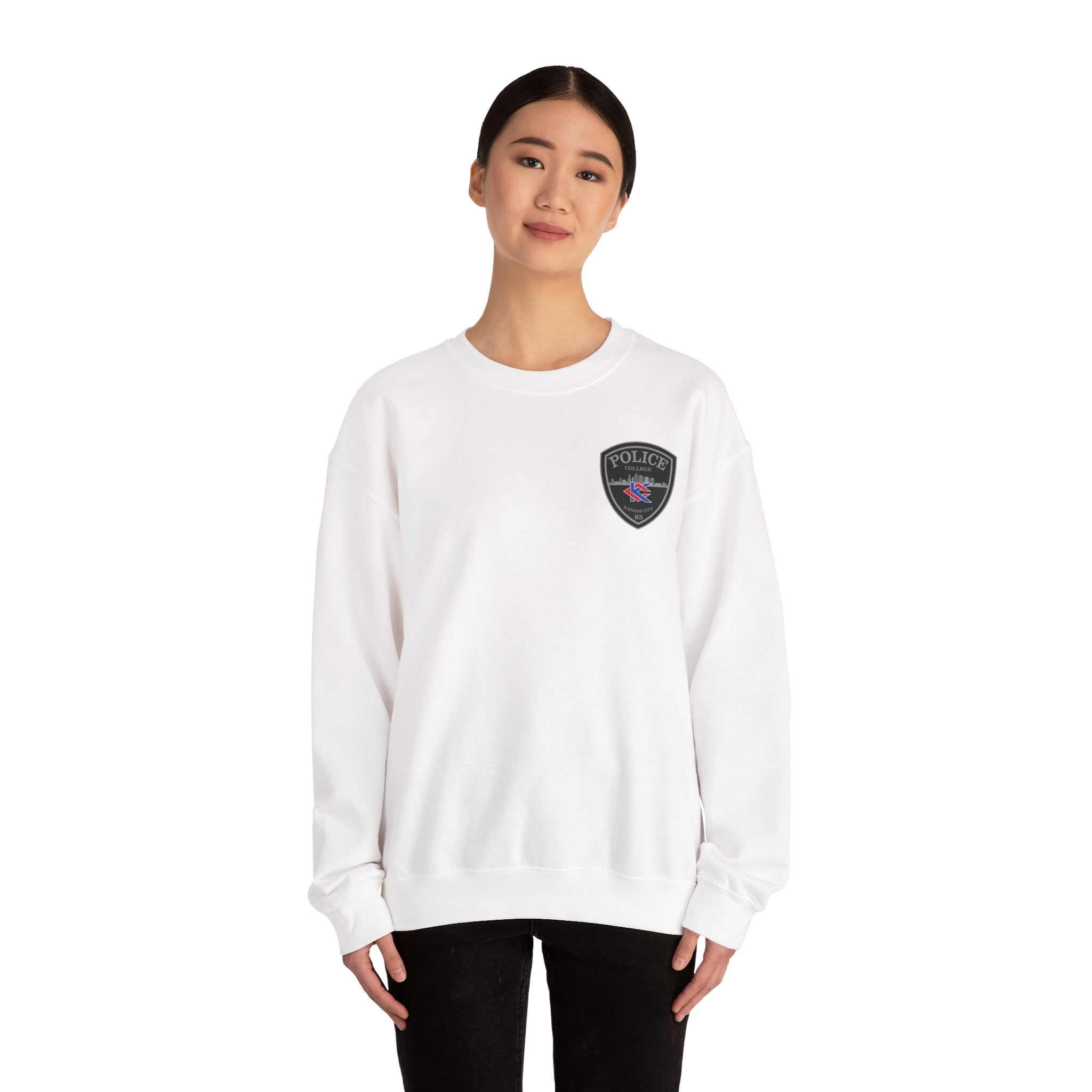 Kansas City College Police Patch Grey - Unisex Heavy Blend™ Crewneck Sweatshirt