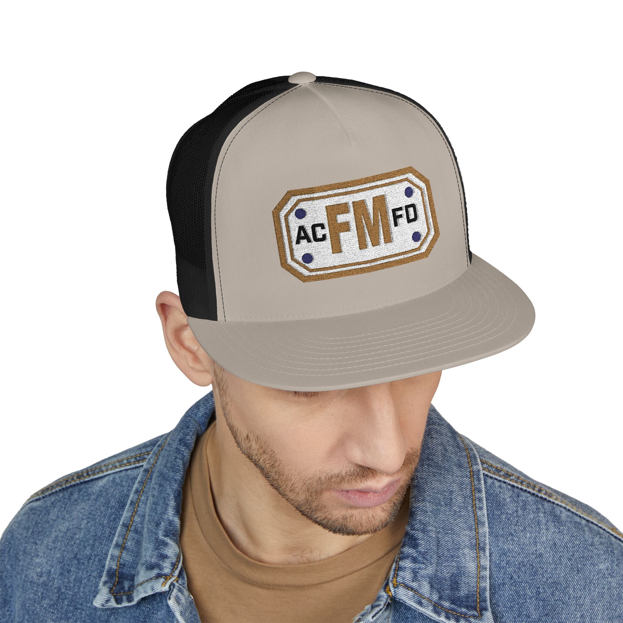 Arlington Fire Marshal Gold - 5 Panel Trucker Cap (Embroidery)