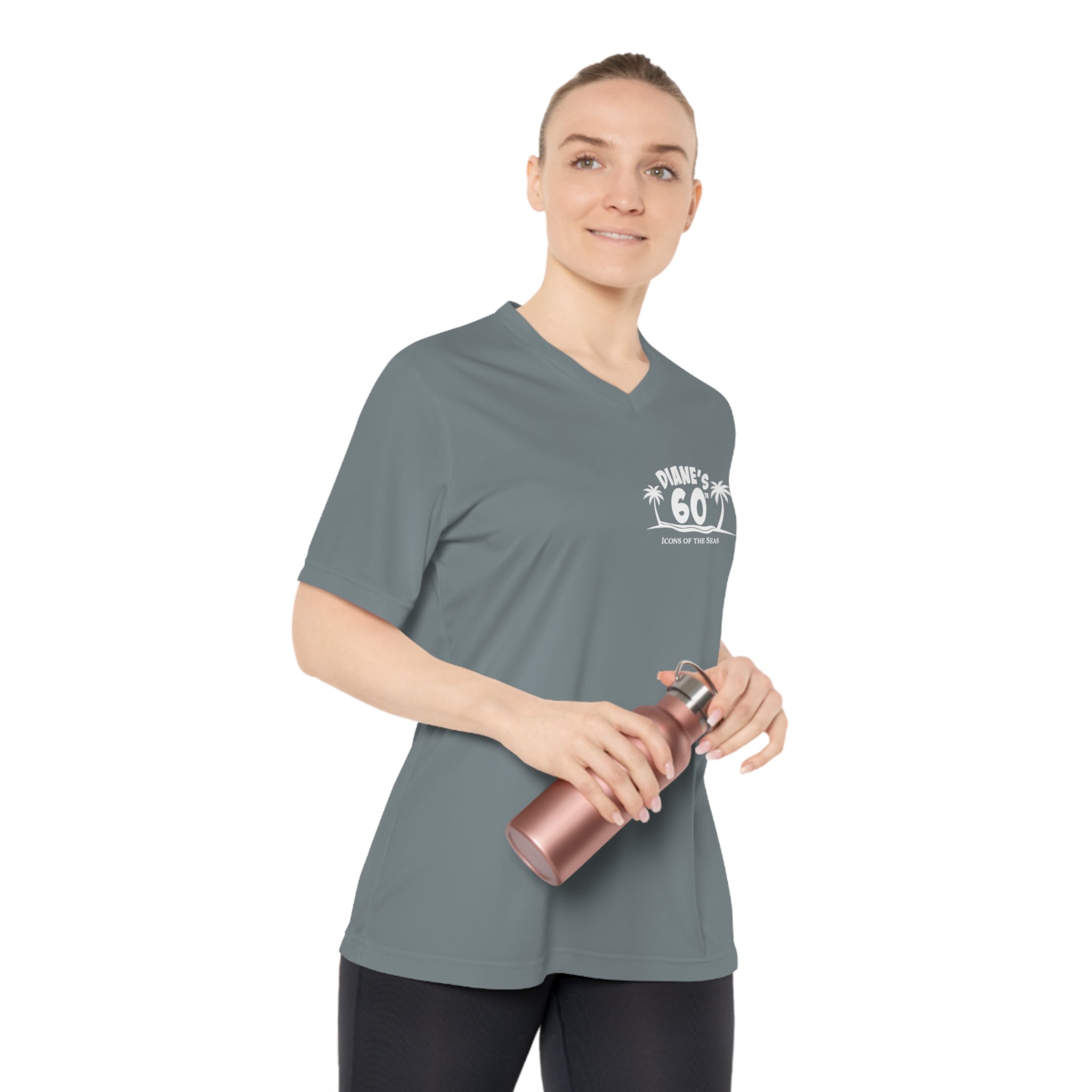 Diane Birthday Cruise White logo - Women's Performance V-Neck T-Shirt