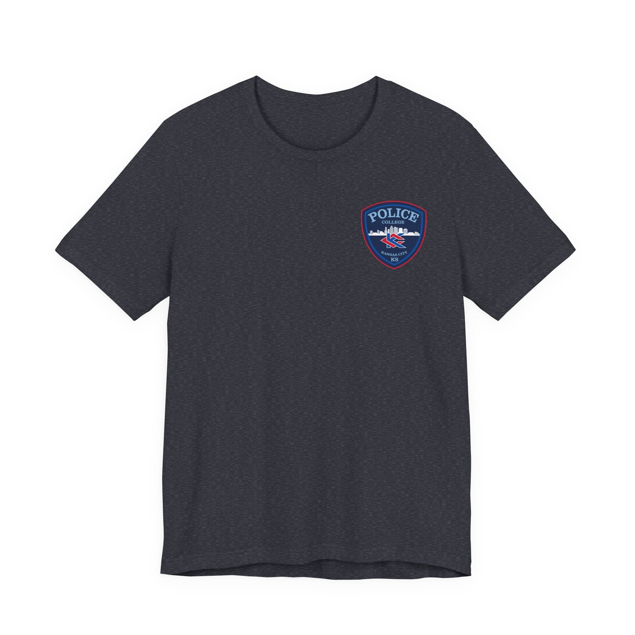 KCKCC Police Patch Color NoBack- Unisex Jersey Short Sleeve Tee