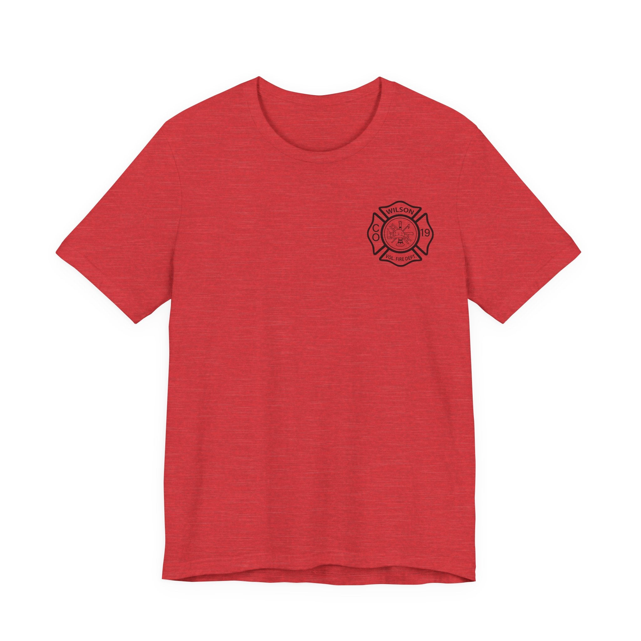 WVFC FD logo black Redline flag back  - Unisex Jersey Short Sleeve Tee