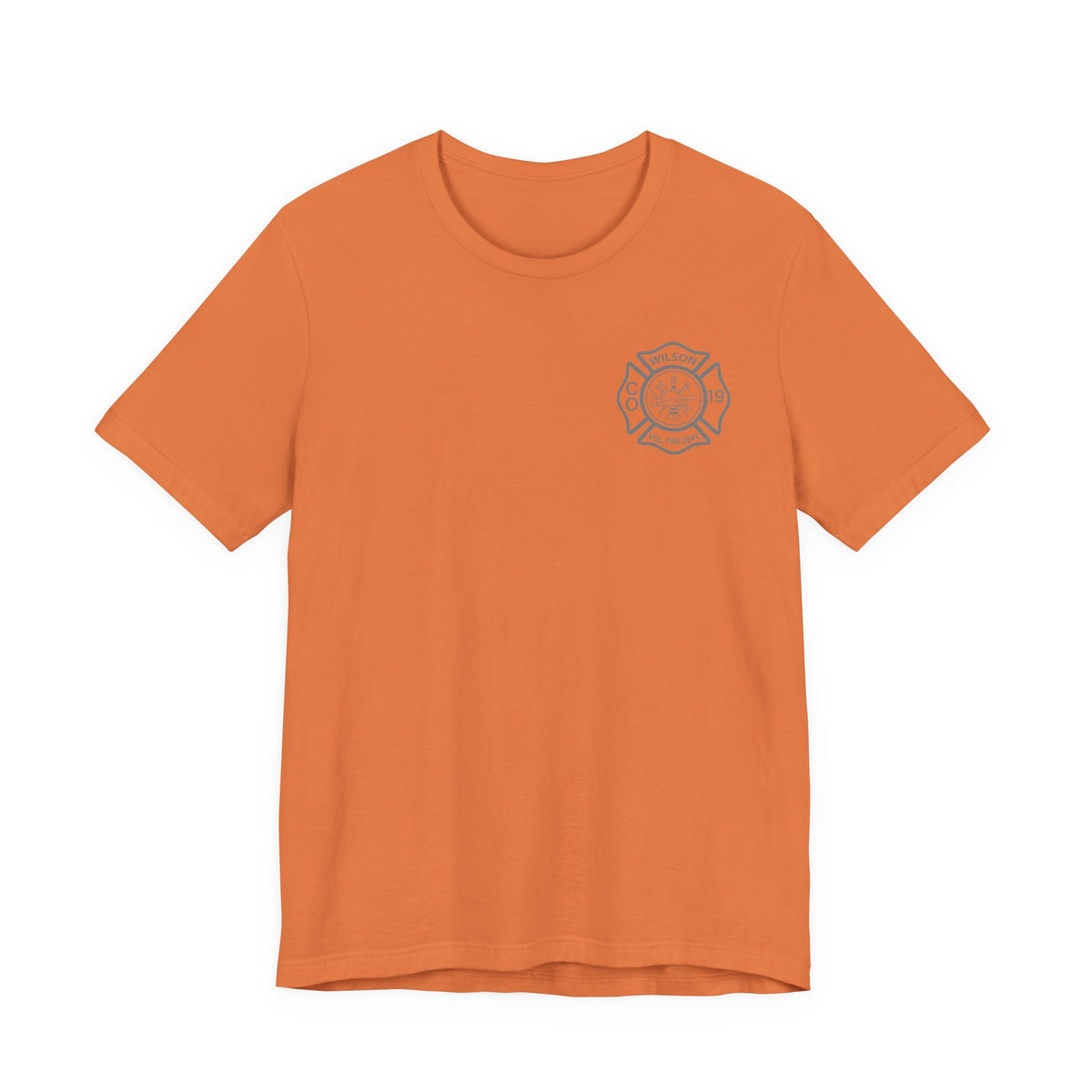 WVFC FD Logo gray Red back Gray - Unisex Jersey Short Sleeve Tee