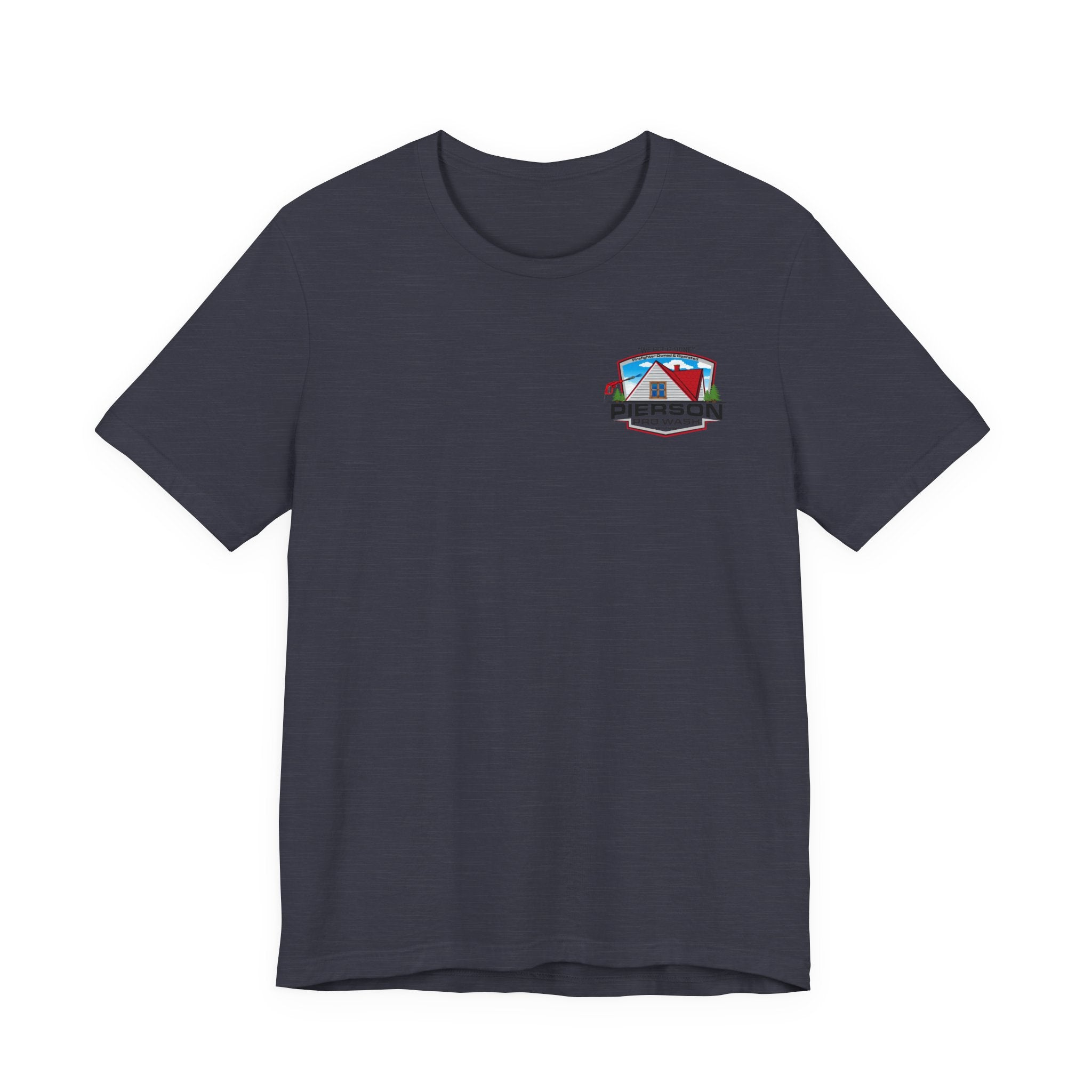 Pierson Pro Wash White Shirt Logo - Bella+Canvas Soft Unisex Tee