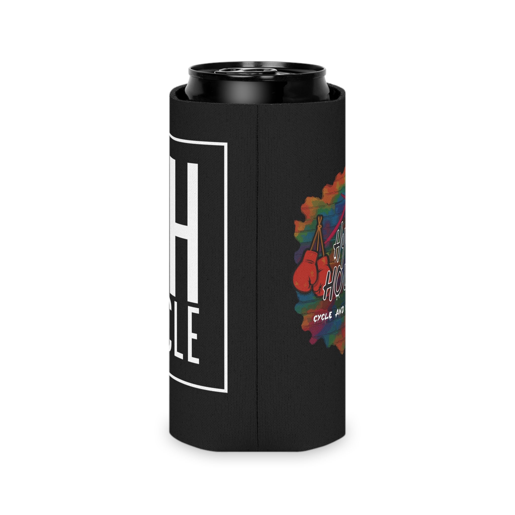 HH Cycle Colorful logo - Can Cooler