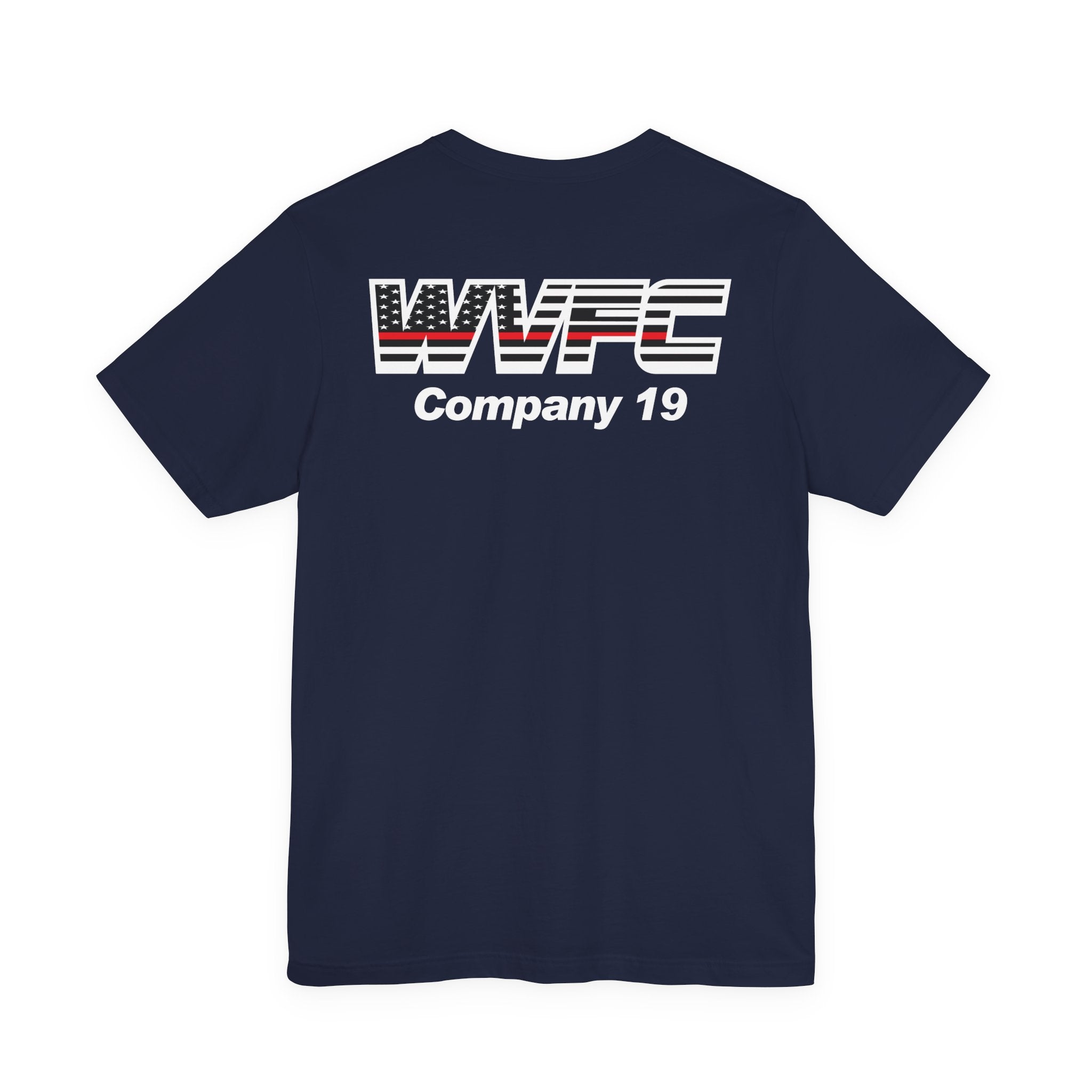 WVFC FD Logo wht Redline Flag wht- Unisex Jersey Short Sleeve Tee