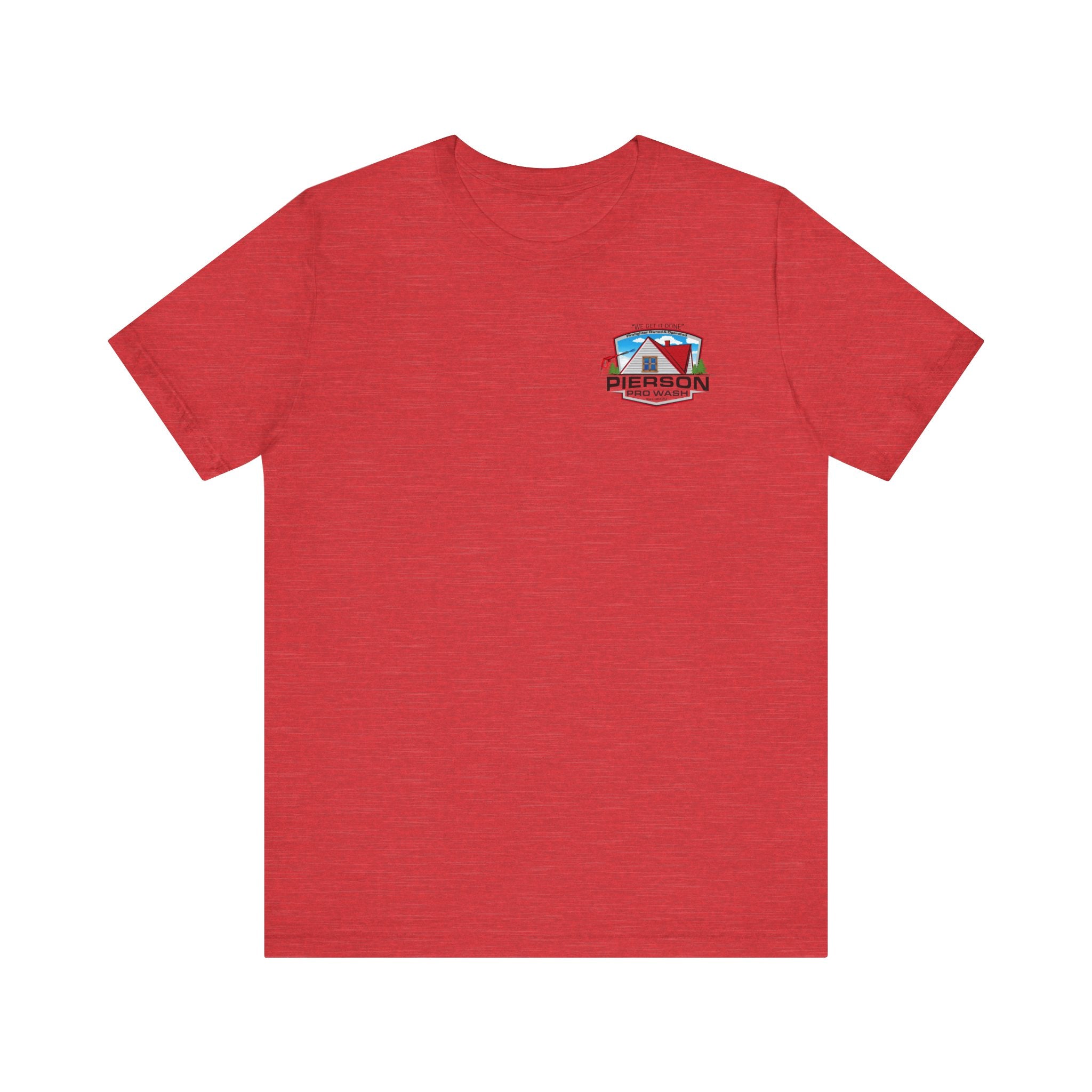 Pierson Pro Wash White Shirt Logo - Bella+Canvas Soft Unisex Tee