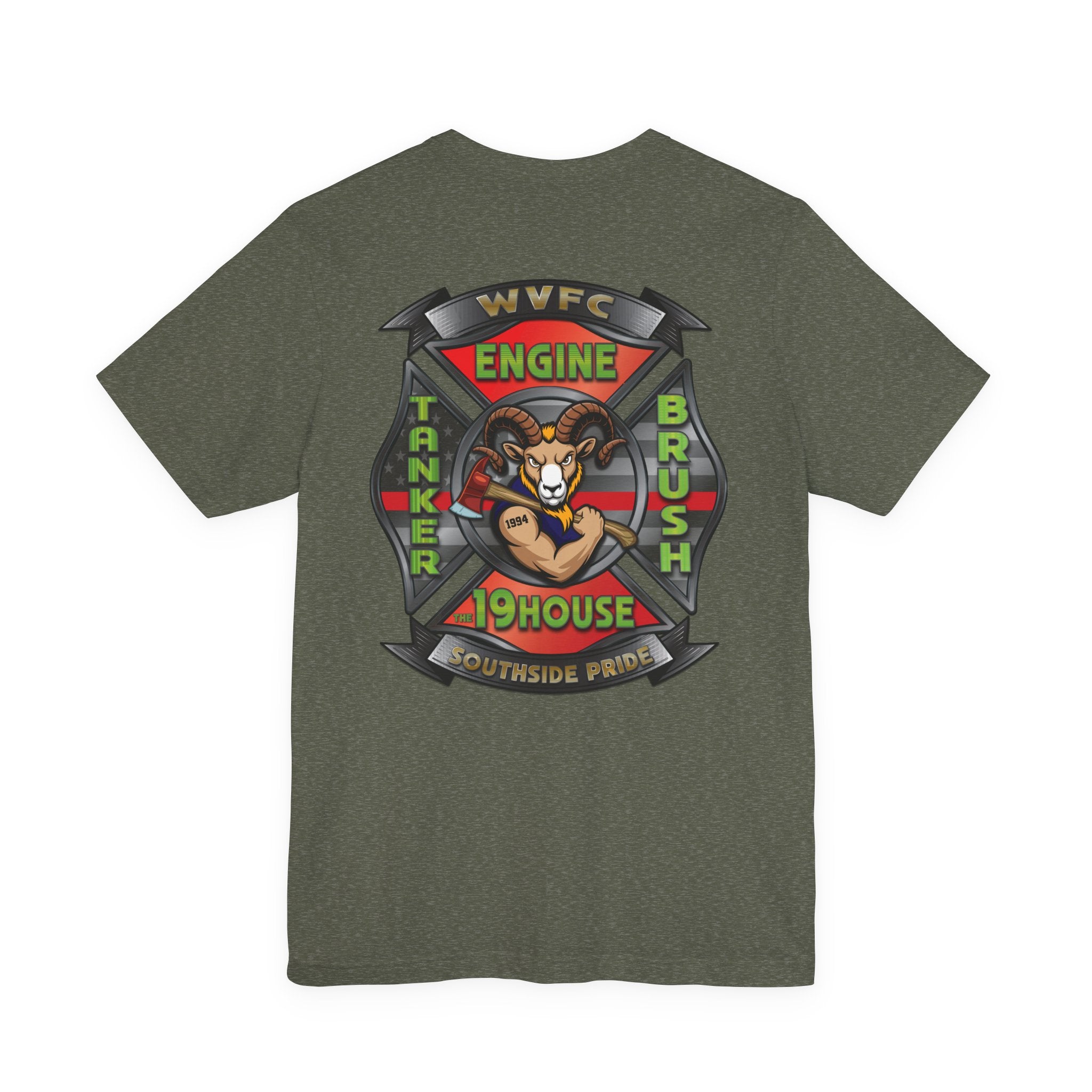 WVFC Goat Logo 2 Goat Logo 2 Back - Unisex Jersey Short Sleeve Tee