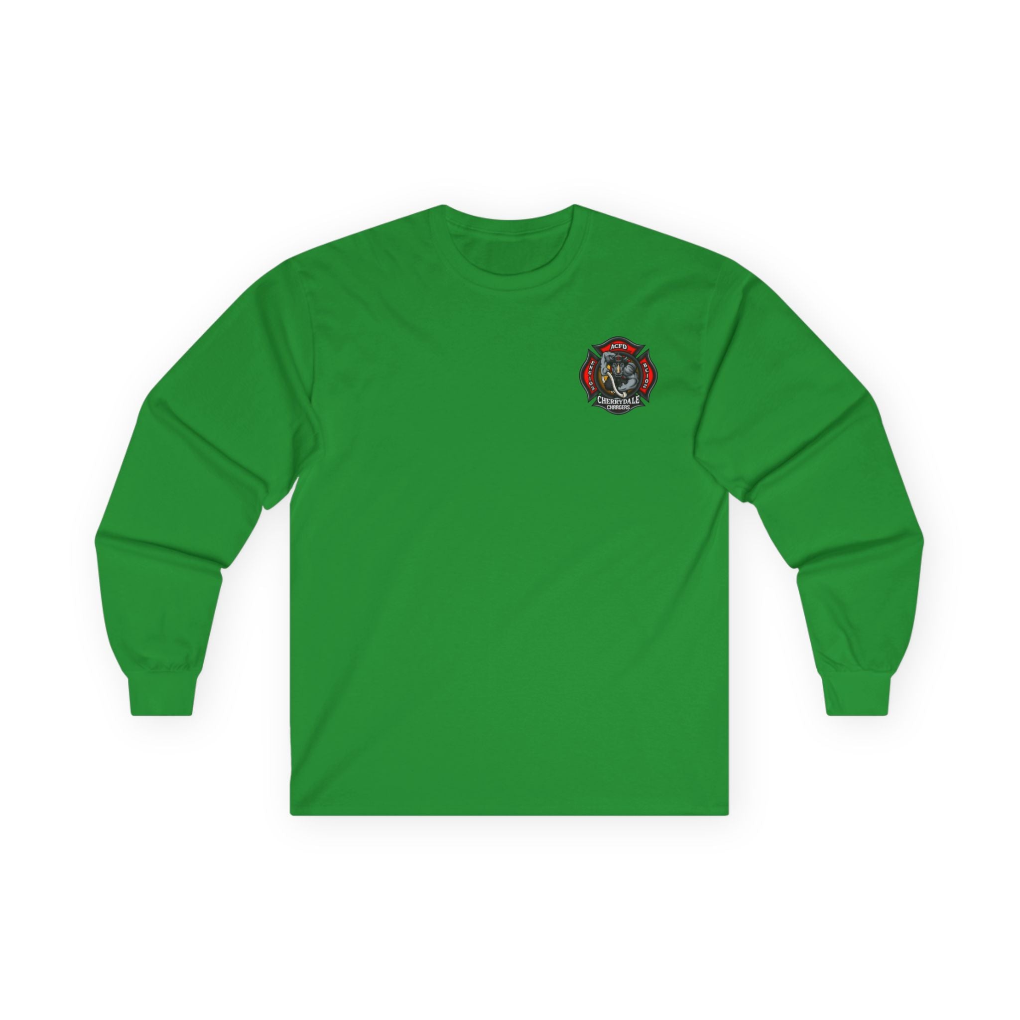 Arlington Station 3 Rhino front/ACFD FF back - Unisex Ultra Cotton Gildan Long Sleeve Tee
