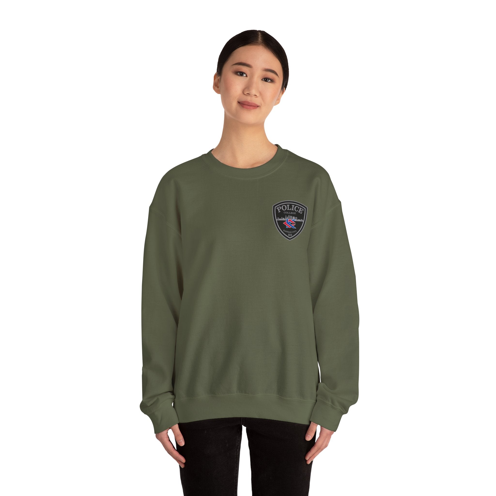 Kansas City College Police Patch Grey - Unisex Heavy Blend™ Crewneck Sweatshirt