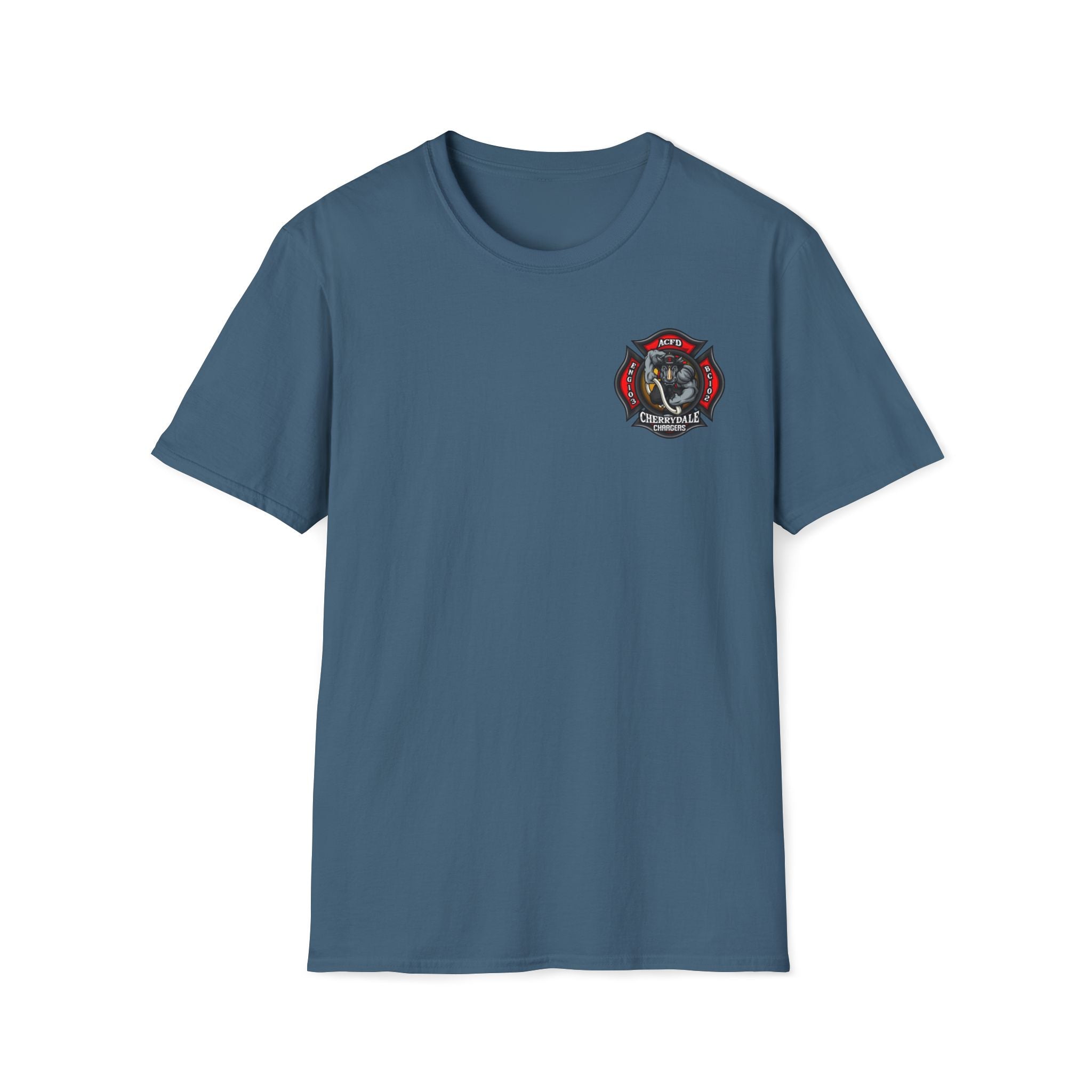 Station 3 Rhino Logo Officer - Gildan Soft Cotton Softstyle T-Shirt