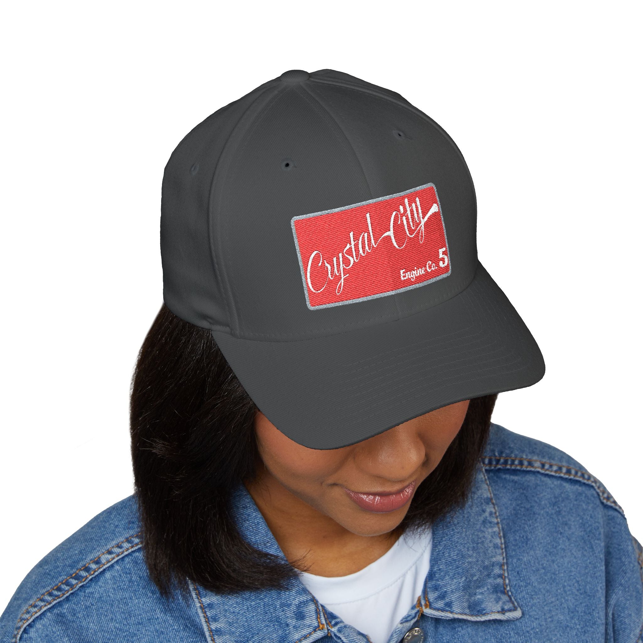 Arlington Crystal City Engine 5 - FLEXFIT Closed-Back Structured Cap (Embroidery)