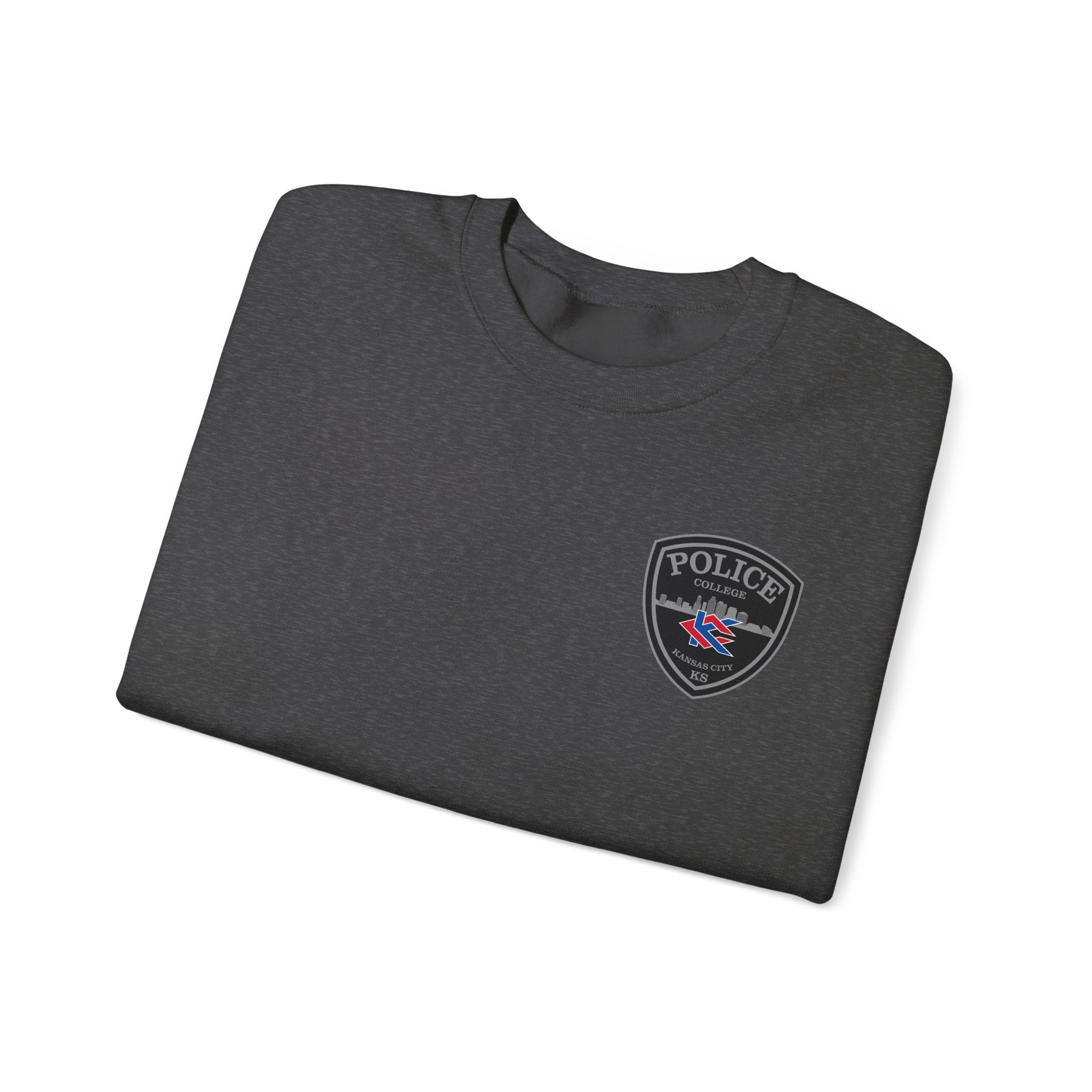 Kansas City College Police Patch Grey - Unisex Heavy Blend™ Crewneck Sweatshirt