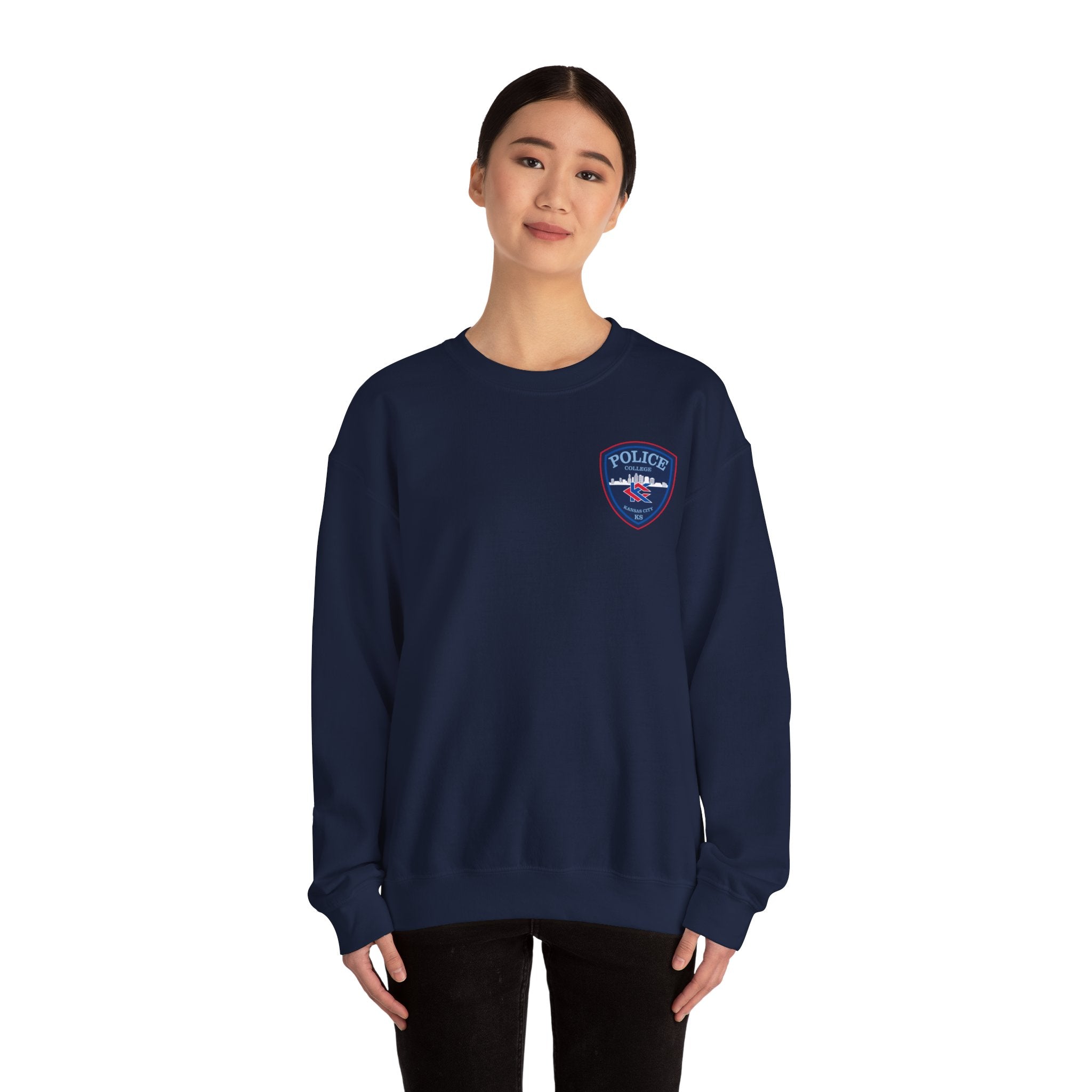 Kansas City College Police Blue Patch - Unisex Heavy Blend™ Crewneck Sweatshirt