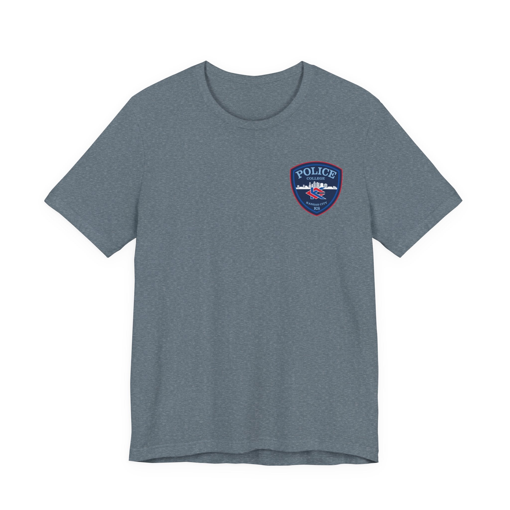 KCKCC Police Patch Color Blue Back - Unisex Jersey Short Sleeve Tee