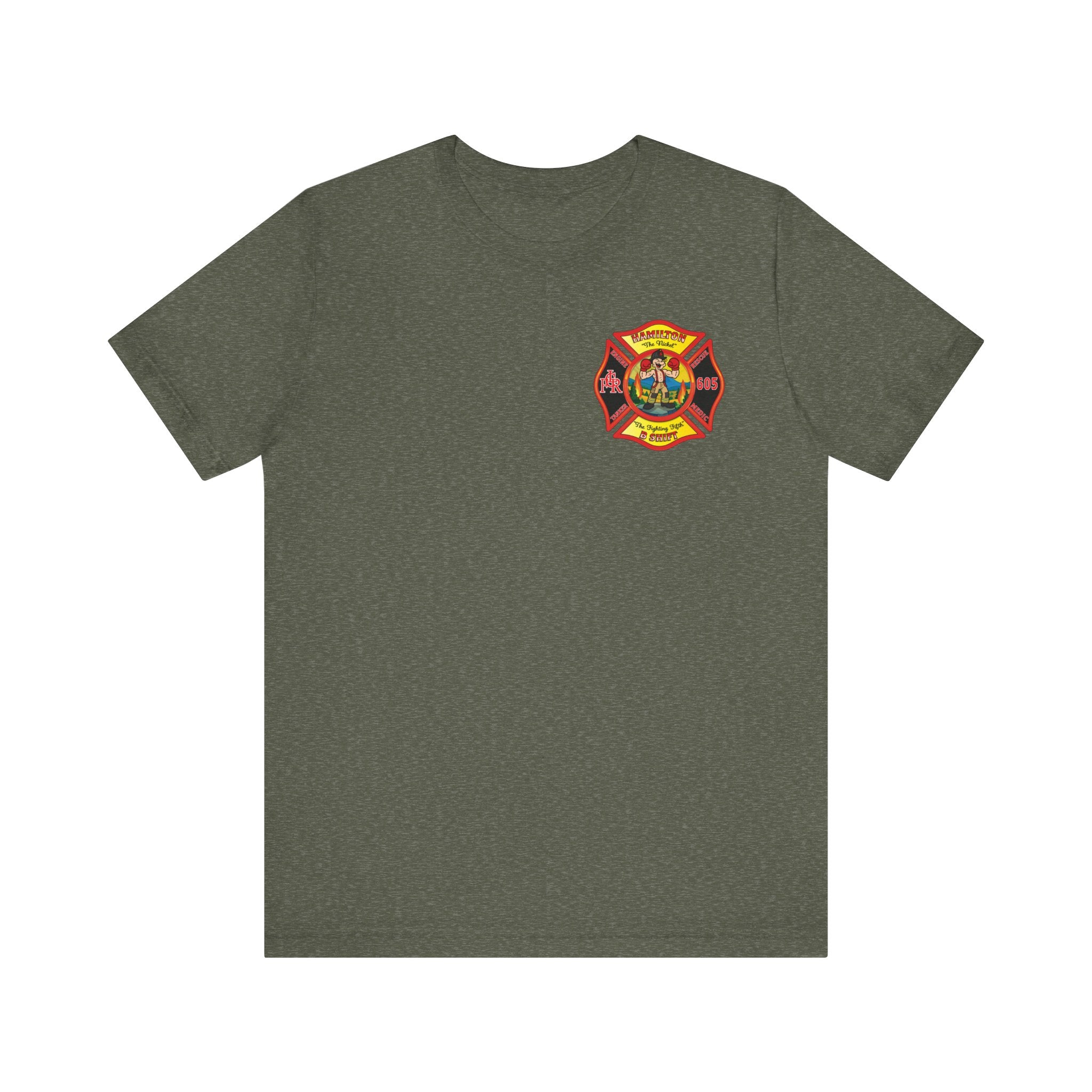 (Bigger Chest logo) LCFR Hamilton Station 5 version 4 Nickel Back- Bella+Canvas Soft Unisex Tee