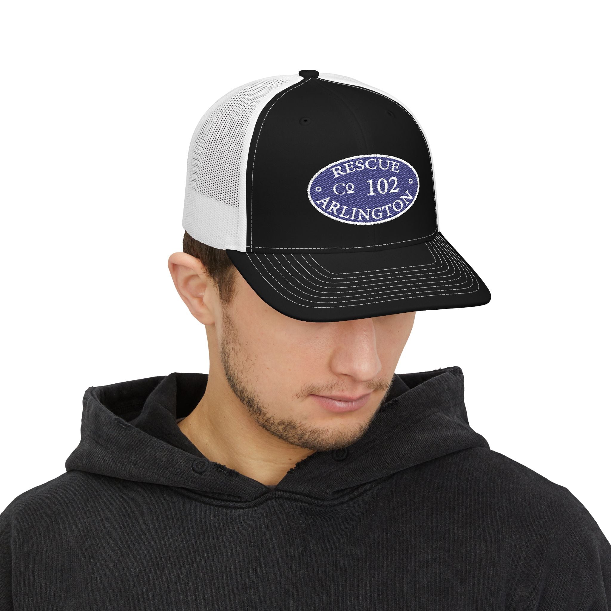 Arlington Rescue 2 Circle Patch - (Richardson 112 Style Hat) Snapback Trucker