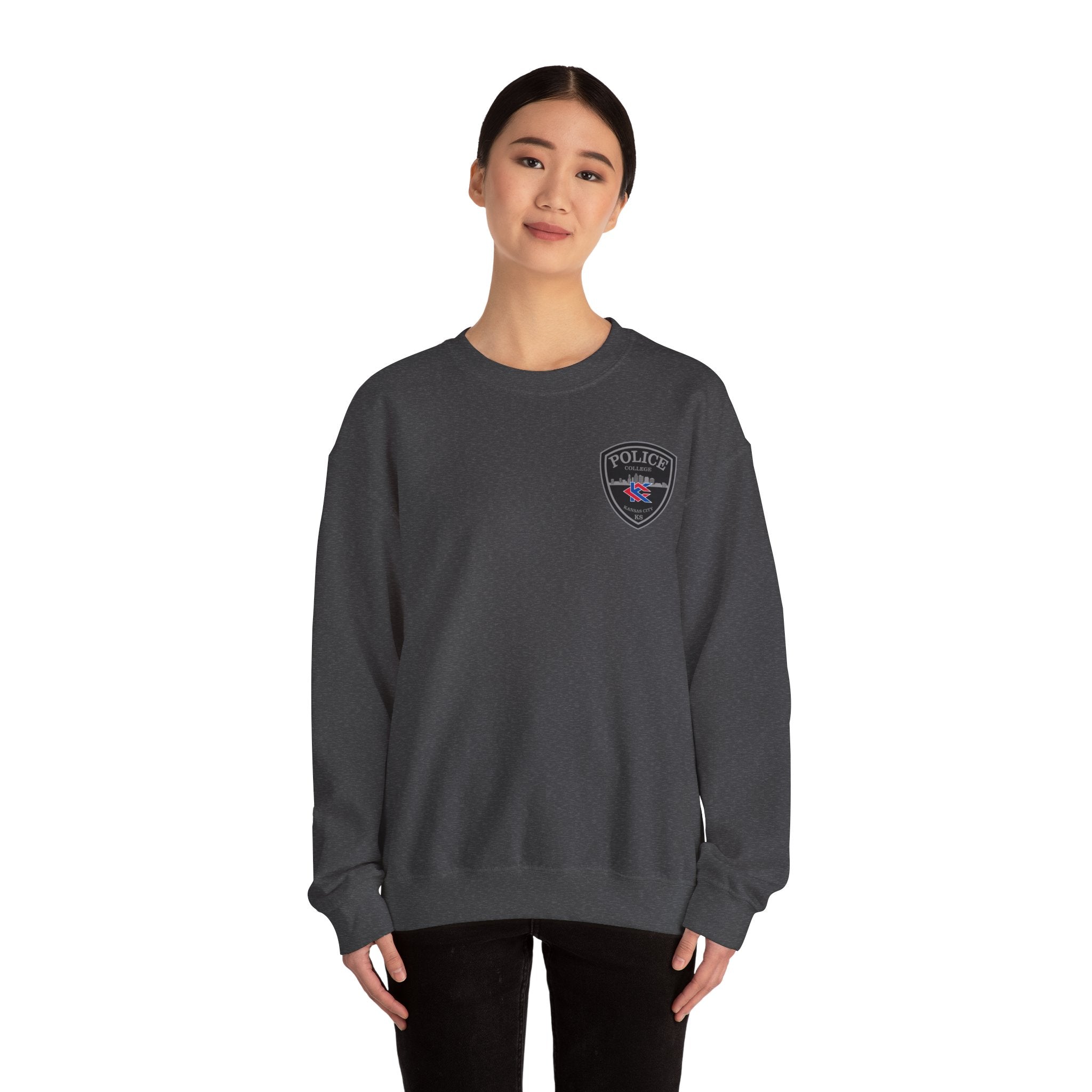 Kansas City College Police Patch Grey - Unisex Heavy Blend™ Crewneck Sweatshirt