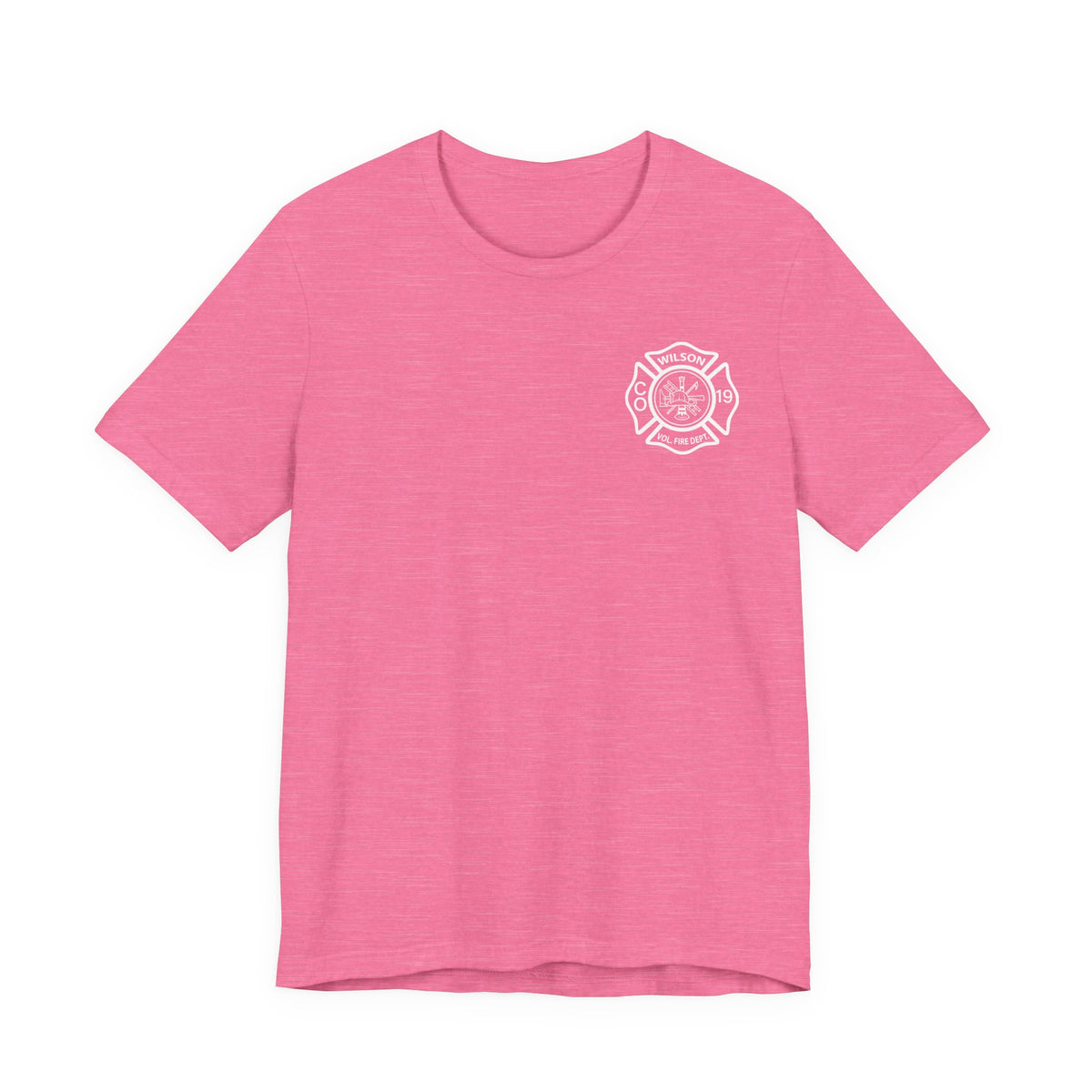 WVFC FD Logo wht Red Back wht- Unisex Jersey Short Sleeve Tee