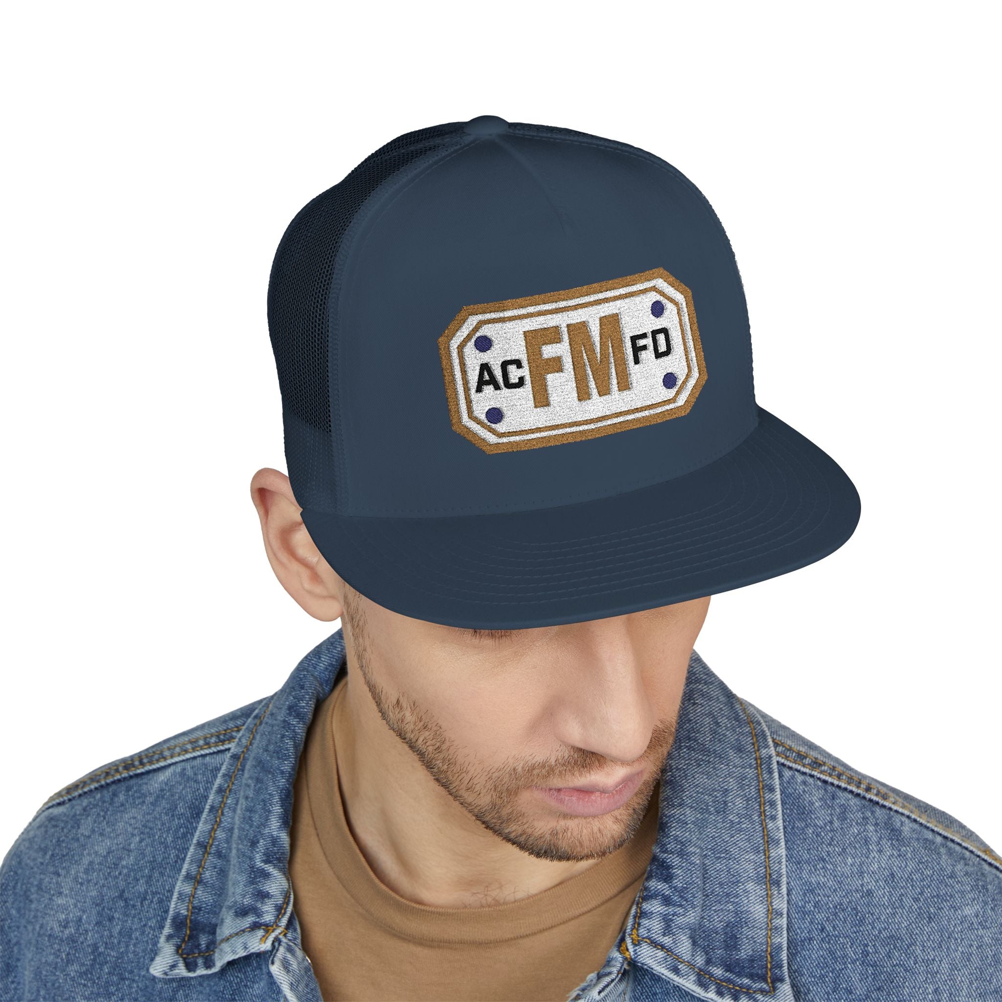 Arlington Fire Marshal Gold - 5 Panel Trucker Cap (Embroidery)