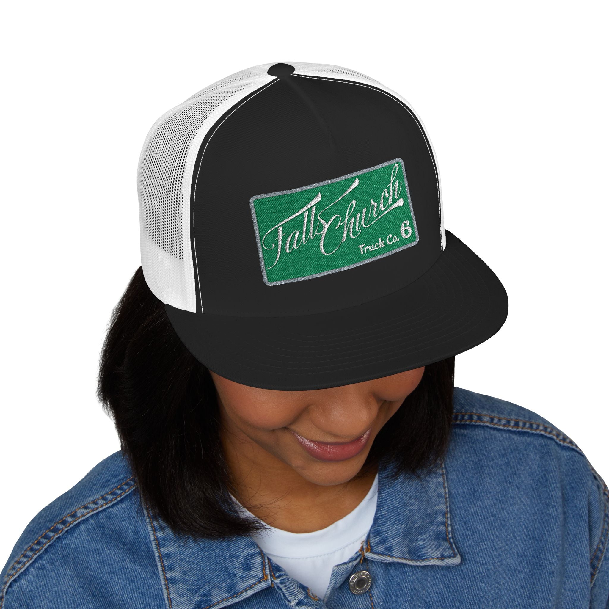 Arlington Falls Church Truck 6 - 5 Panel Trucker Cap (Embroidery)