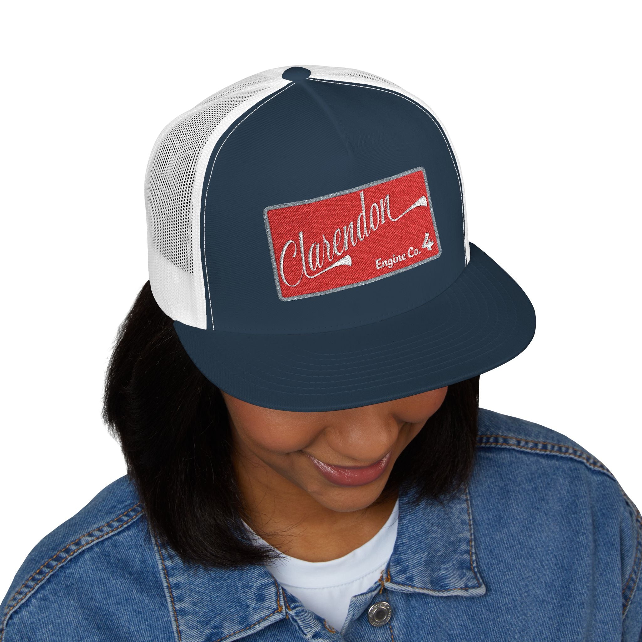 Arlington Clarendon Engine 4 (requested different style hat) - 5 Panel Trucker Cap (Embroidery)