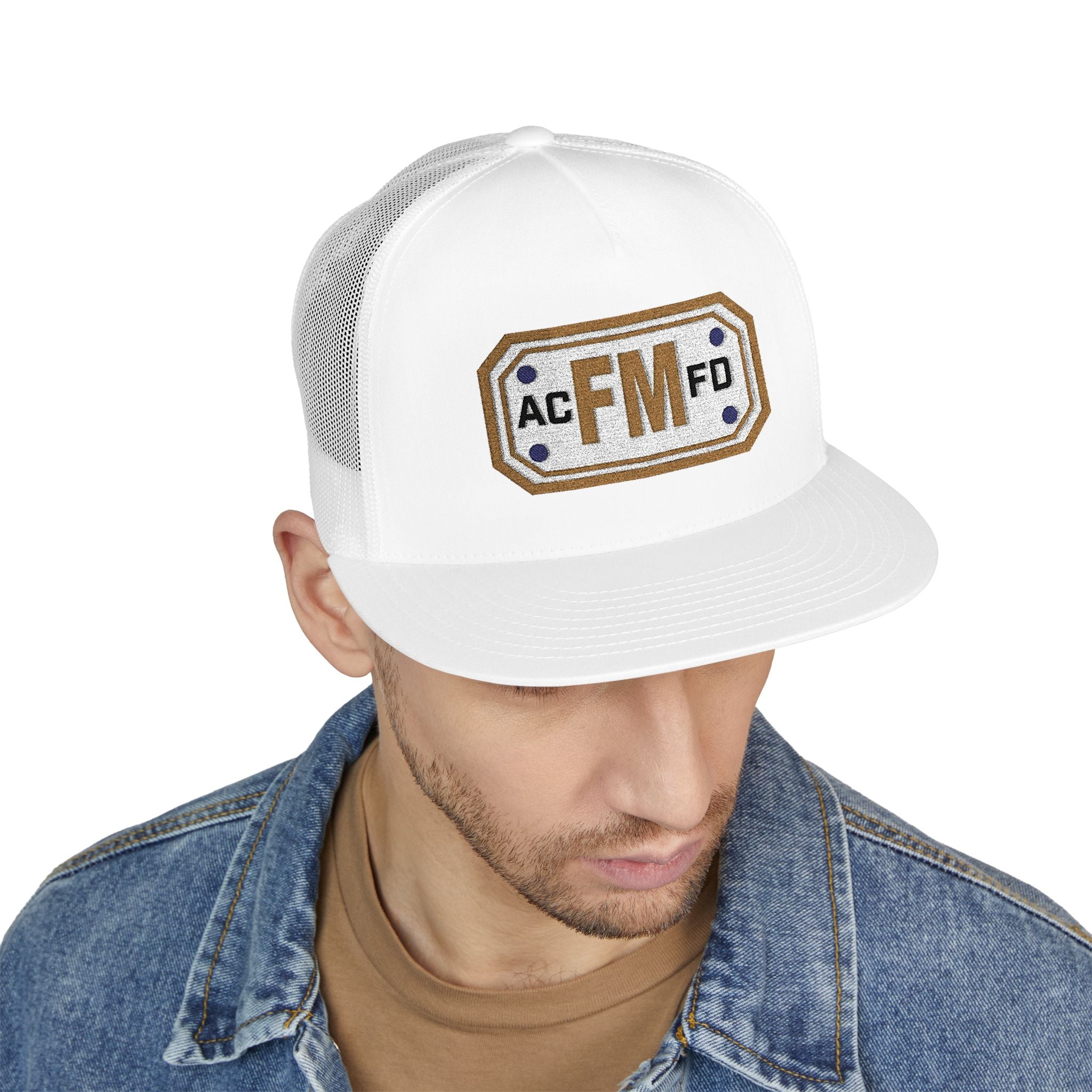 Arlington Fire Marshal Gold - 5 Panel Trucker Cap (Embroidery)