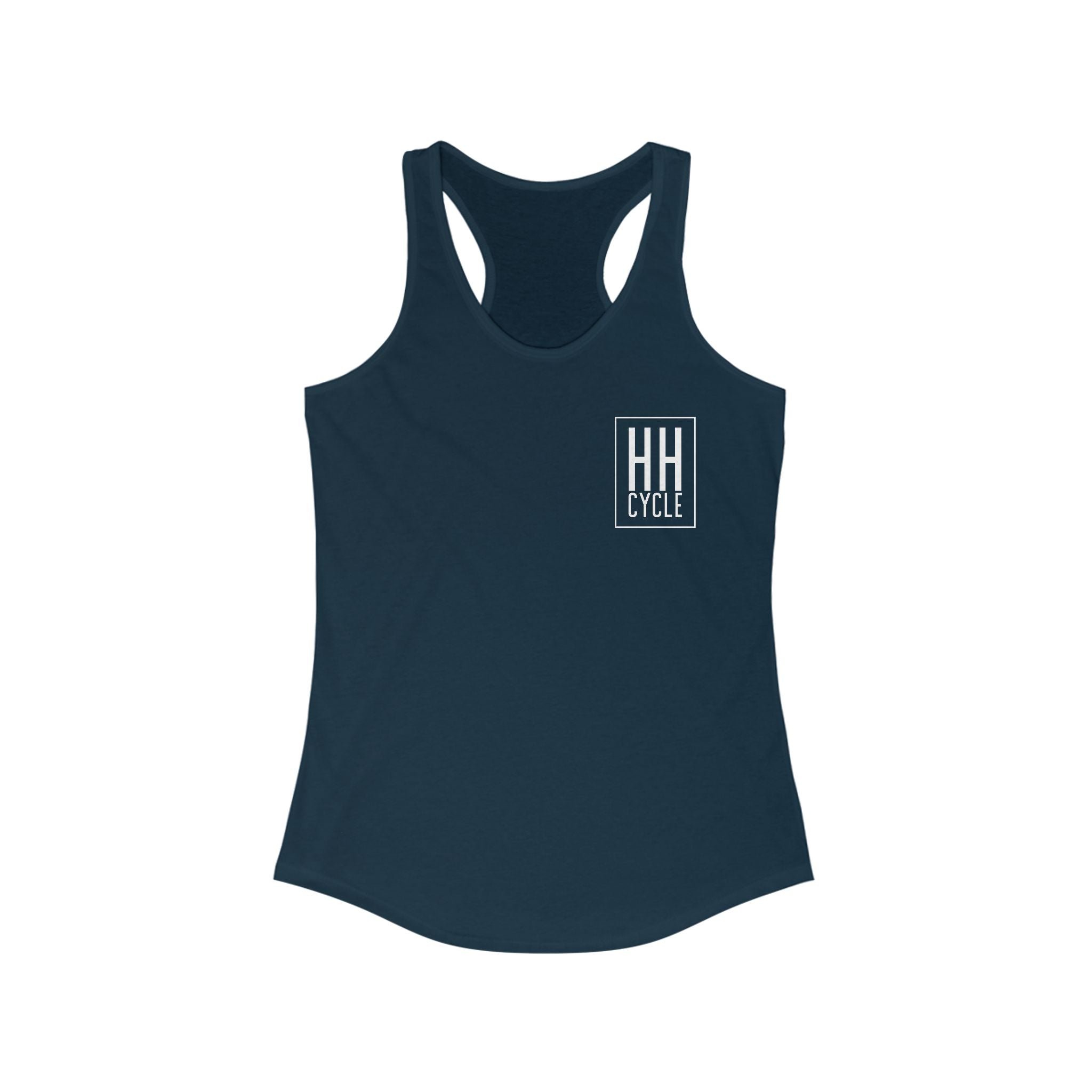 HH Cycle Burn and Box Logo Dark Colors - Women's Ideal Racerback Tank