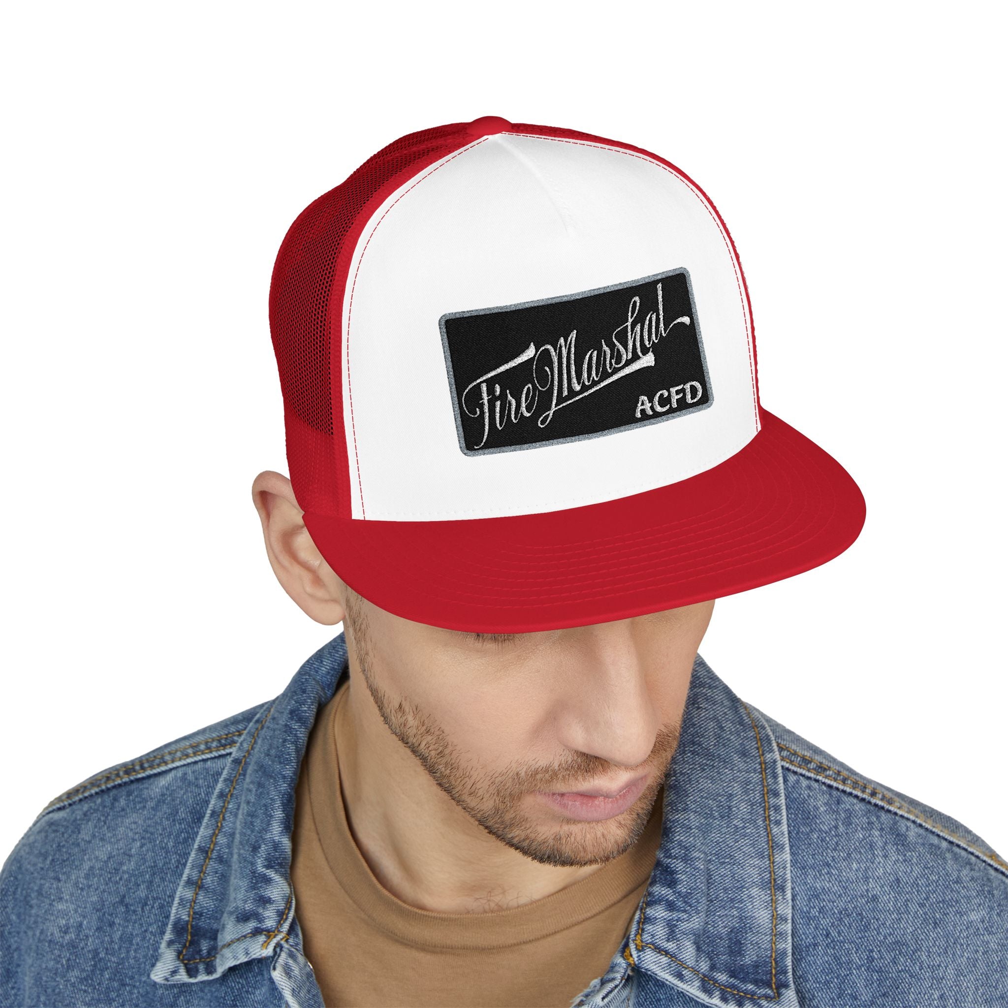 Arlington Fire Marshal Written - 5 Panel Trucker Cap (Embroidery)