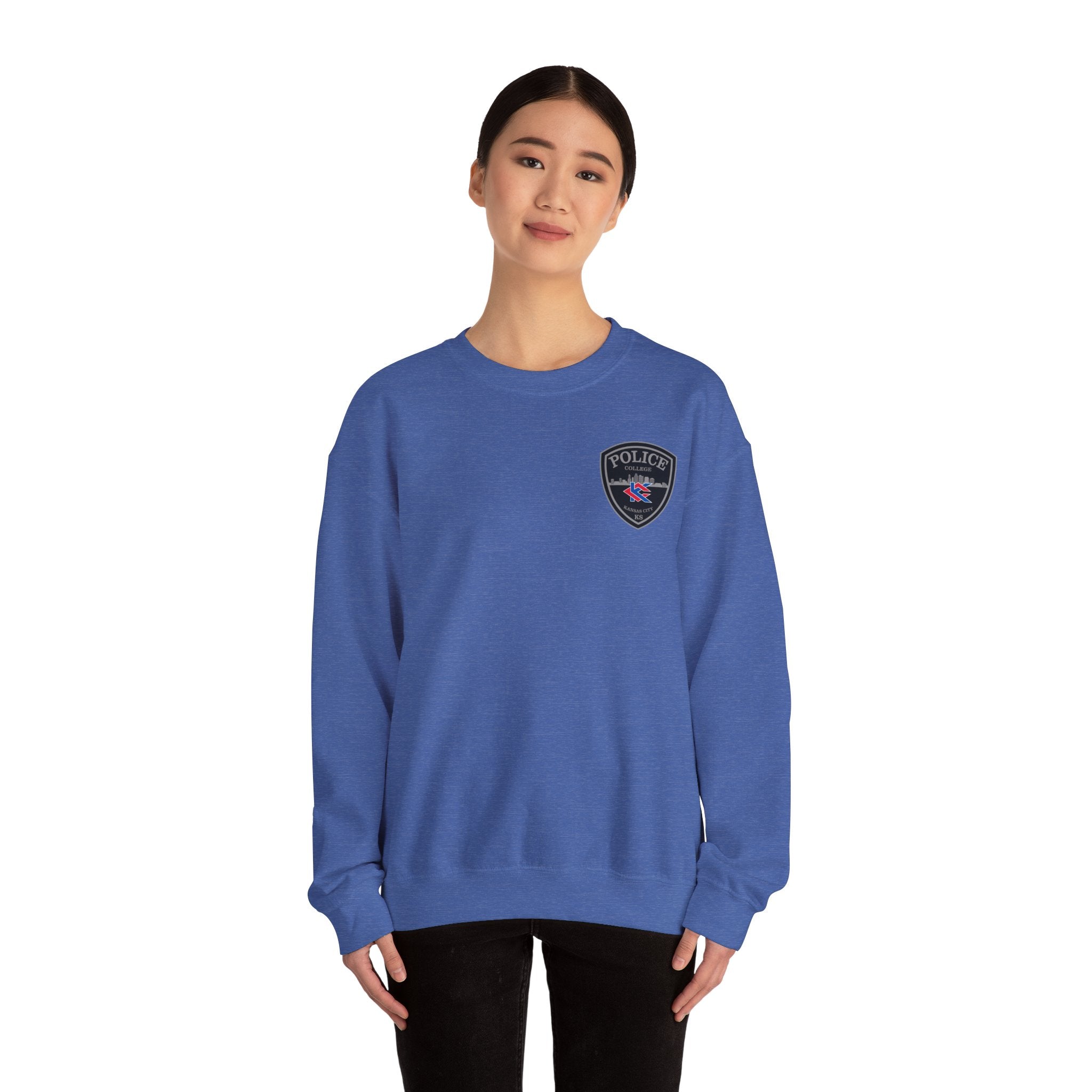 Kansas City College Police Patch Grey - Unisex Heavy Blend™ Crewneck Sweatshirt
