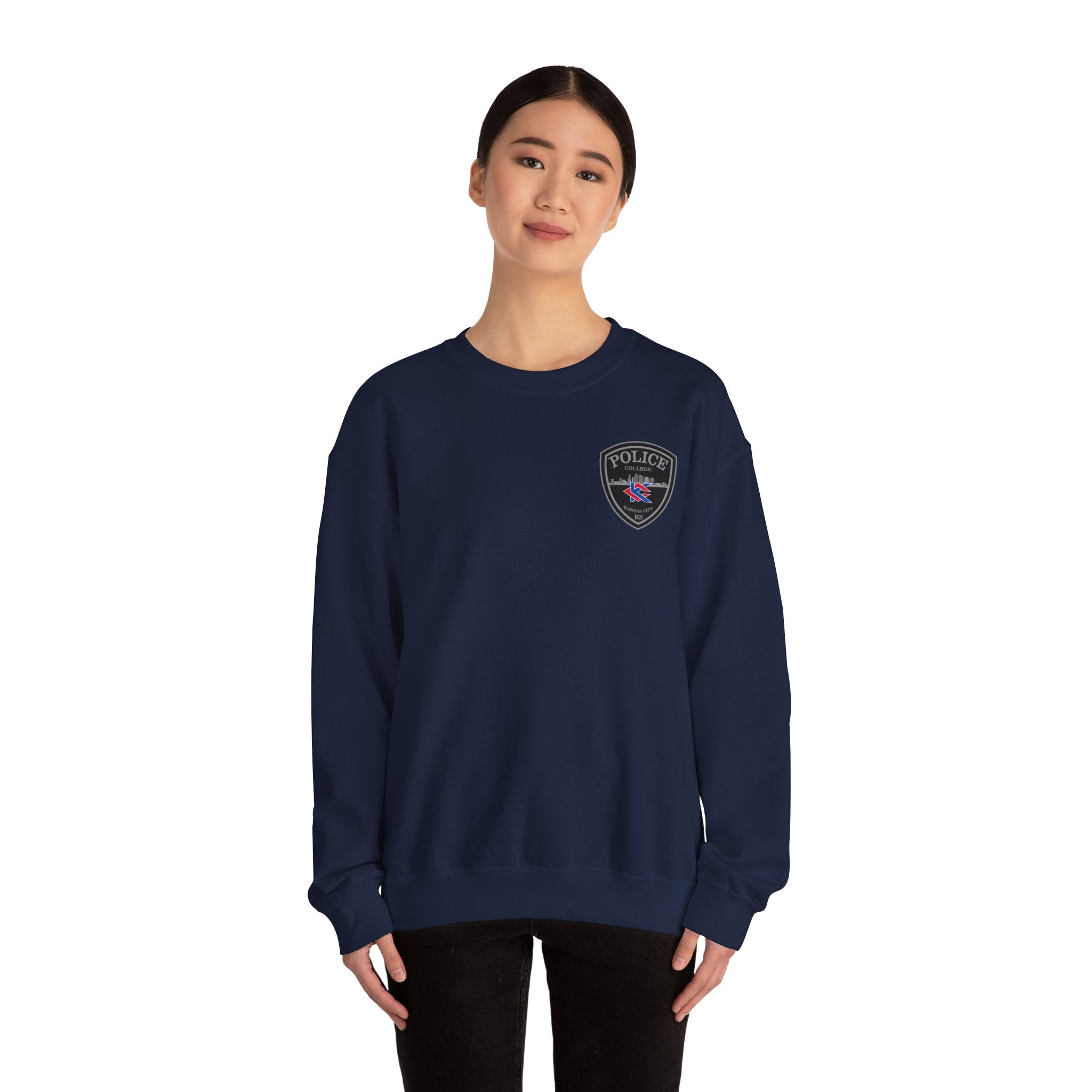 Kansas City College Police Patch Grey - Unisex Heavy Blend™ Crewneck Sweatshirt