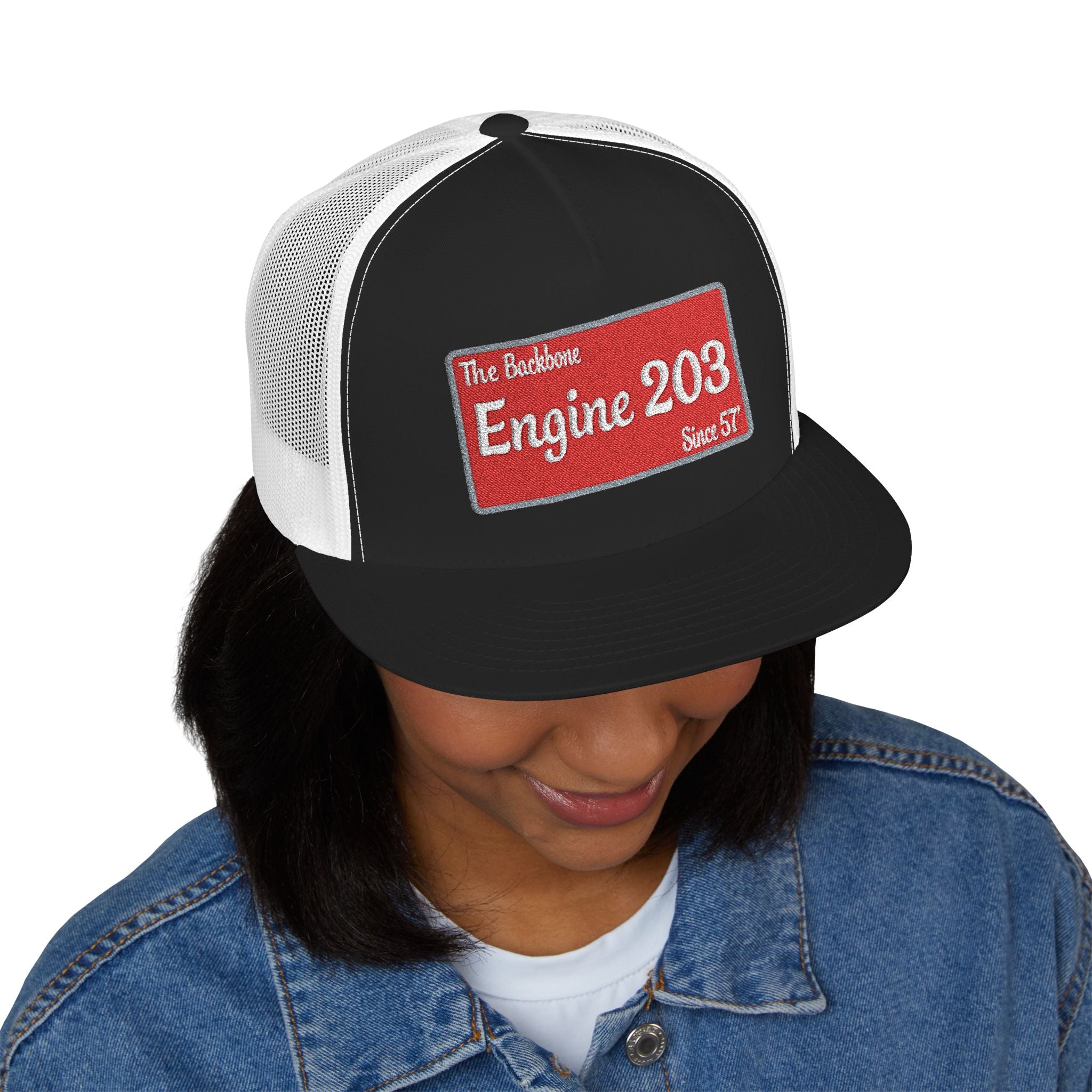 Engine 203 Remount Raiders  -5 Panel Trucker Cap (Embroidery)