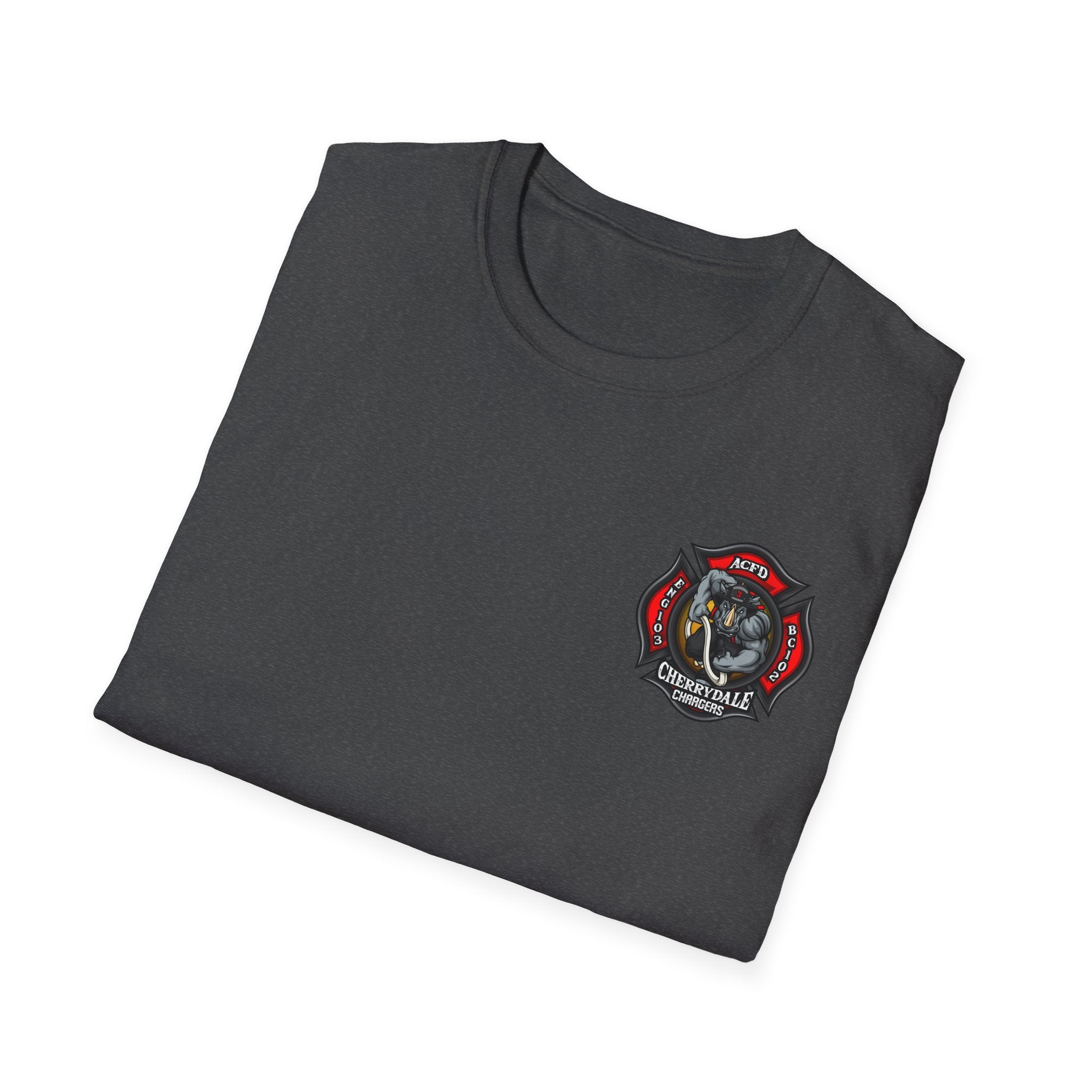Station 3 Rhino Logo Officer - Gildan Soft Cotton Softstyle T-Shirt