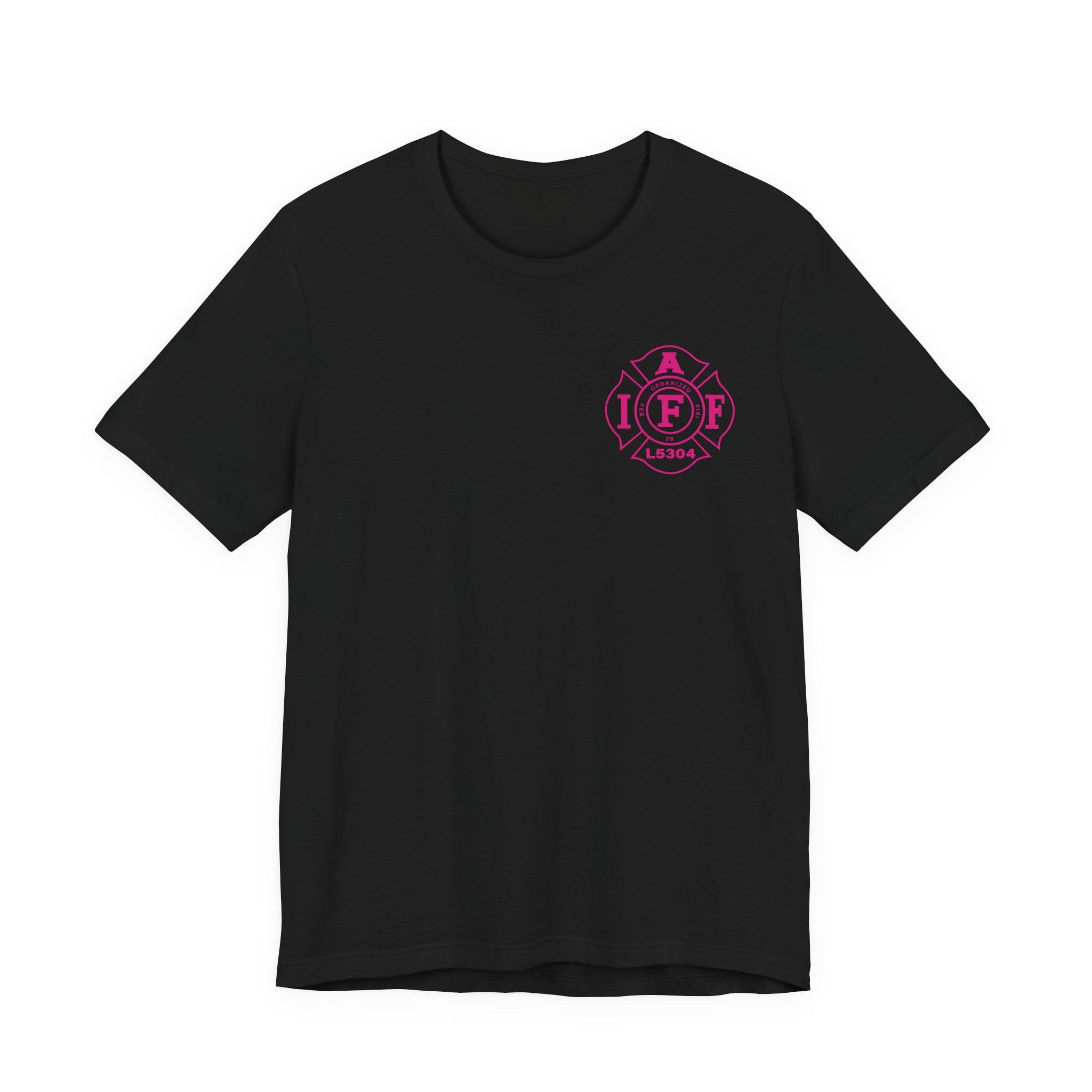 Clarke County Fire Breast Cancer Dark Shirt (Portion of Proceeds go to Local 5304) - Bella+Canvas Soft Jersey Cotton Unisex Tee