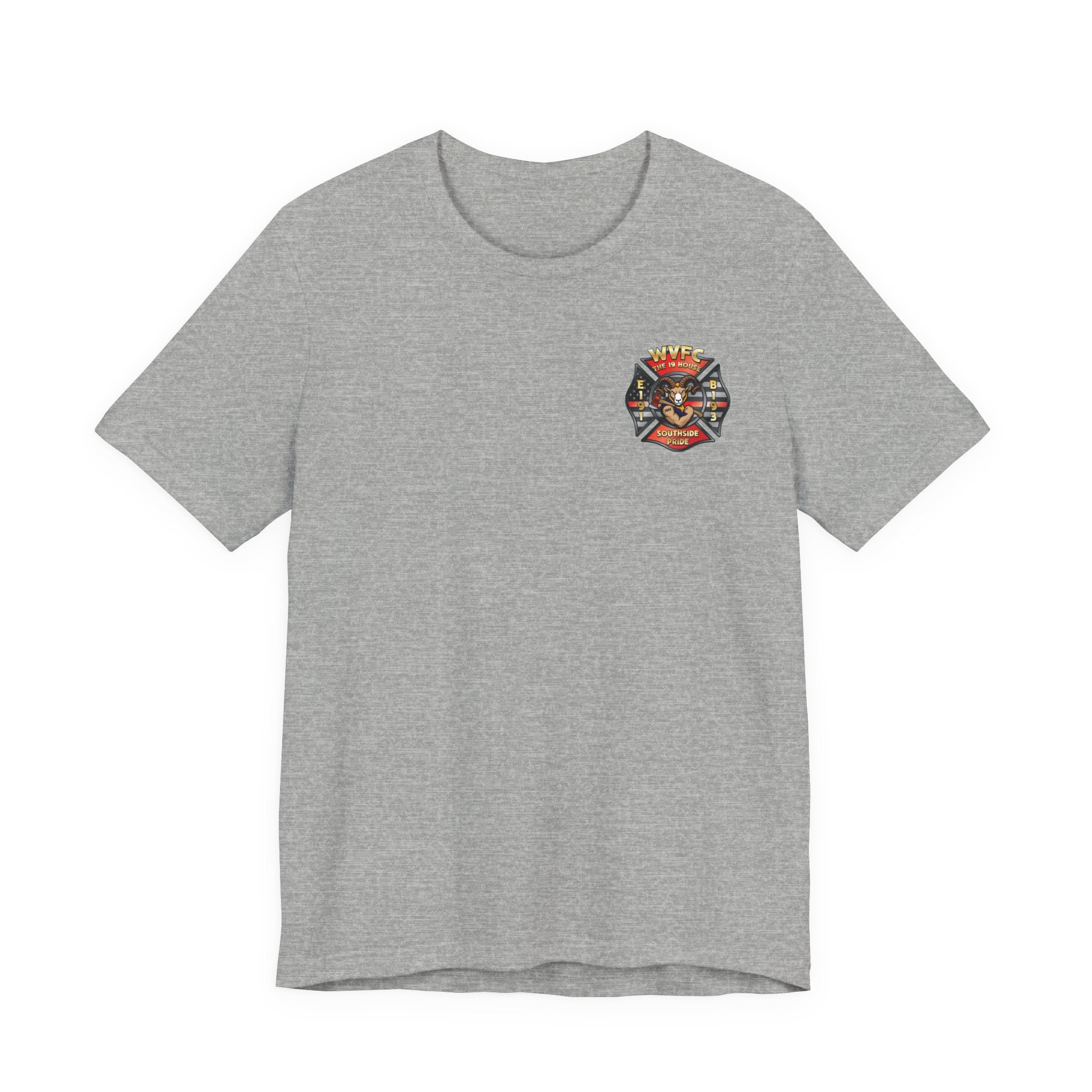 WVFC Goat Version 3 Red Line Flag Gray - Unisex Jersey Short Sleeve Tee