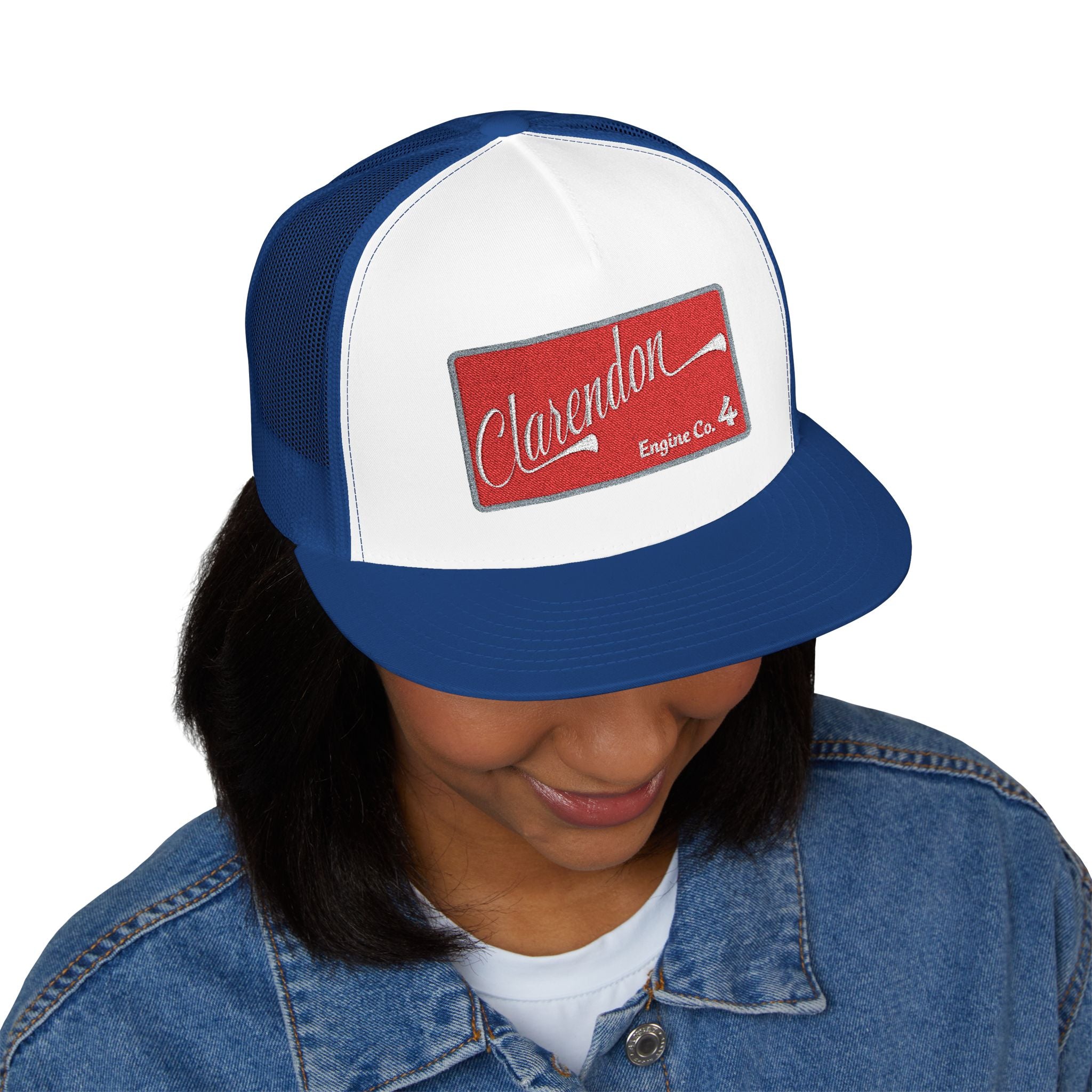 Arlington Clarendon Engine 4 (requested different style hat) - 5 Panel Trucker Cap (Embroidery)