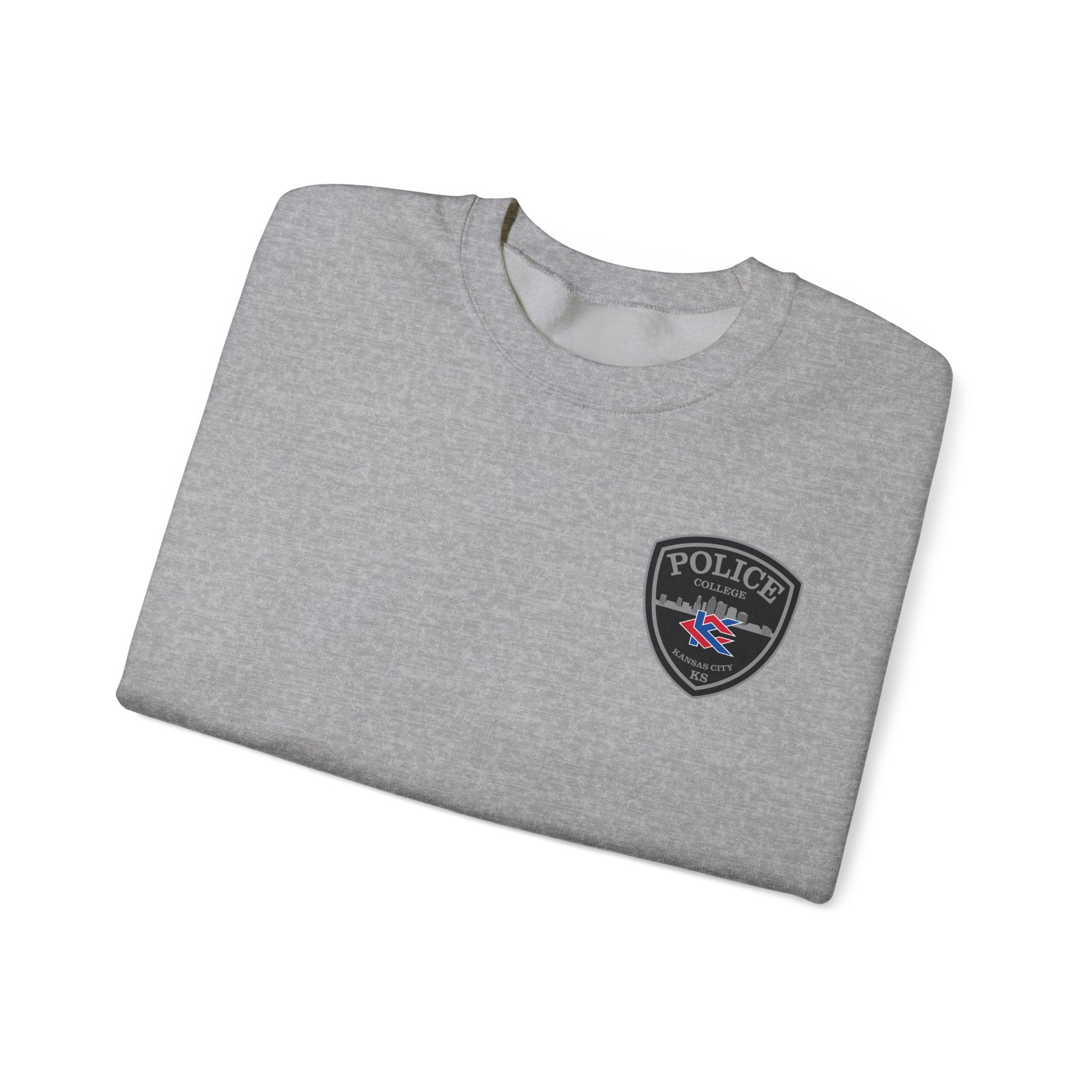 Kansas City College Police Patch Grey - Unisex Heavy Blend™ Crewneck Sweatshirt