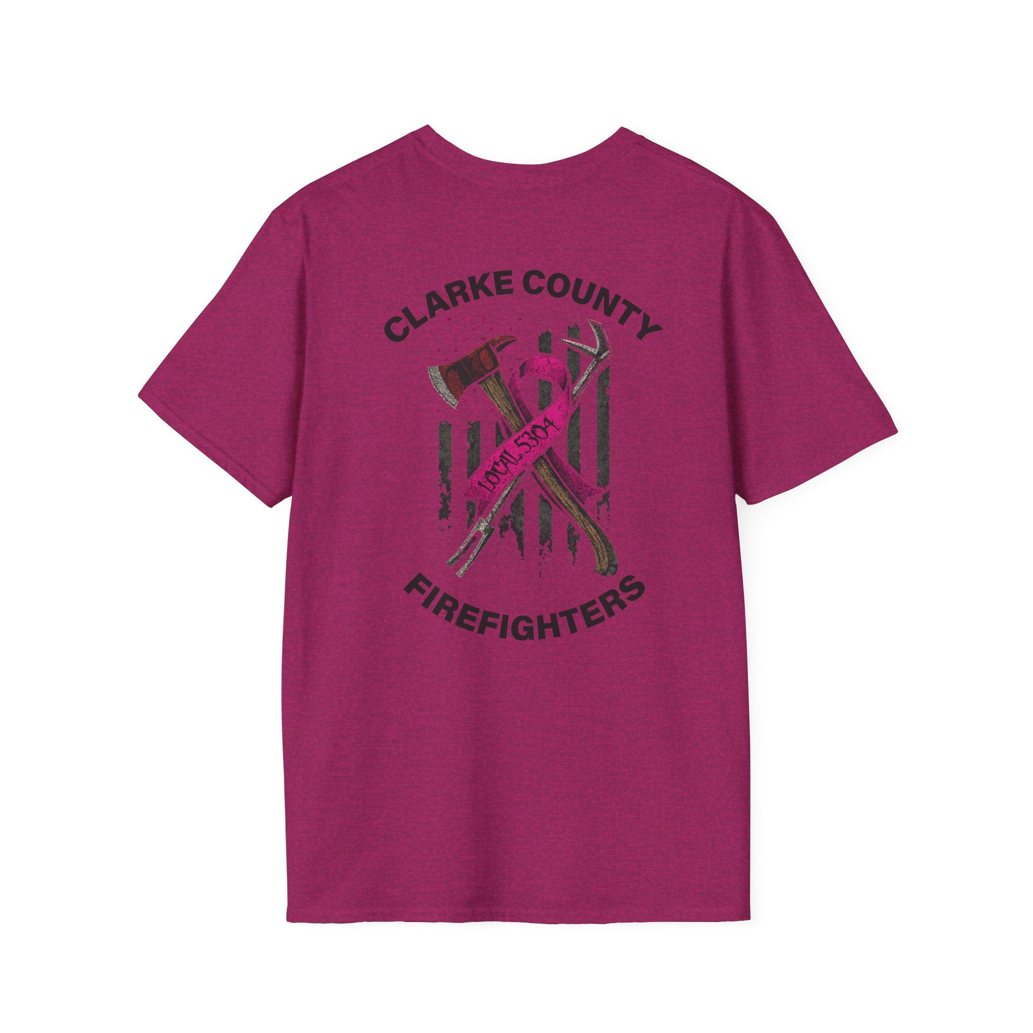 Clarke County Fire Breast Cancer (Portion of Proceeds go to Local 5304) - Gildan Soft Cotton Softstyle T-Shirt