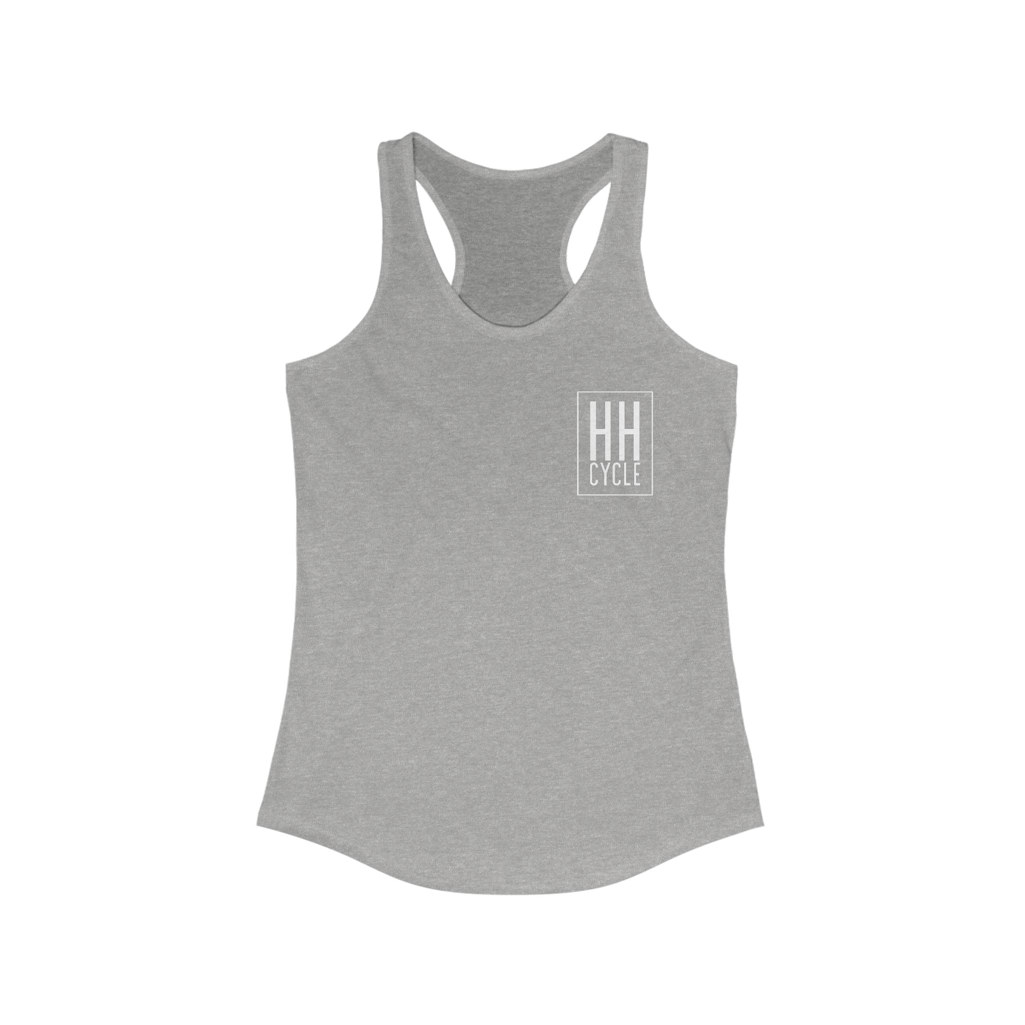 HH Cycle Burn and Box Logo Dark Colors - Women's Ideal Racerback Tank