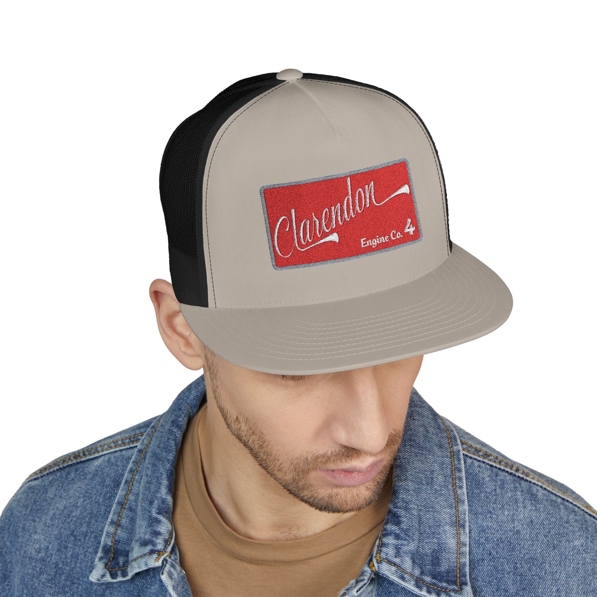 Arlington Clarendon Engine 4 (requested different style hat) - 5 Panel Trucker Cap (Embroidery)