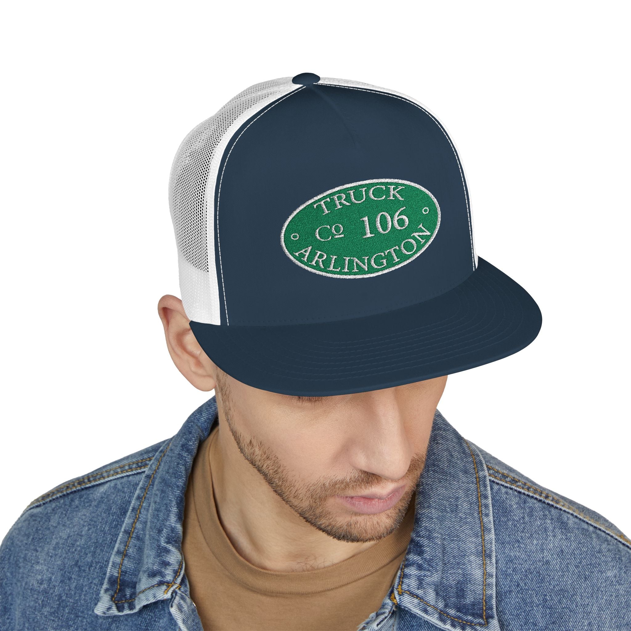 Arlington Truck 6 cirlce patch - 5 Panel Trucker Cap (Embroidery)