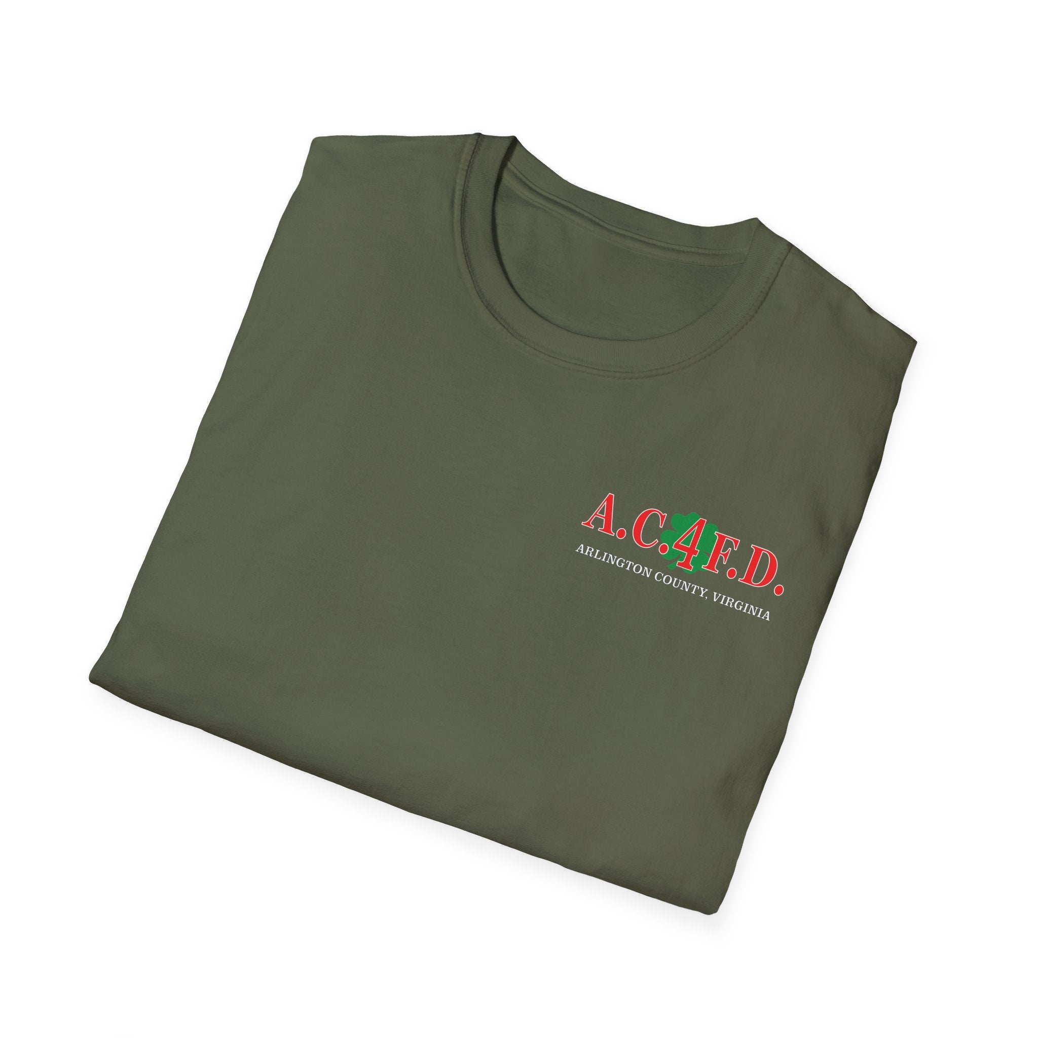 Station 4  acfd clover front/RatPack back - Gildan Soft Cotton Softstyle T-Shirt